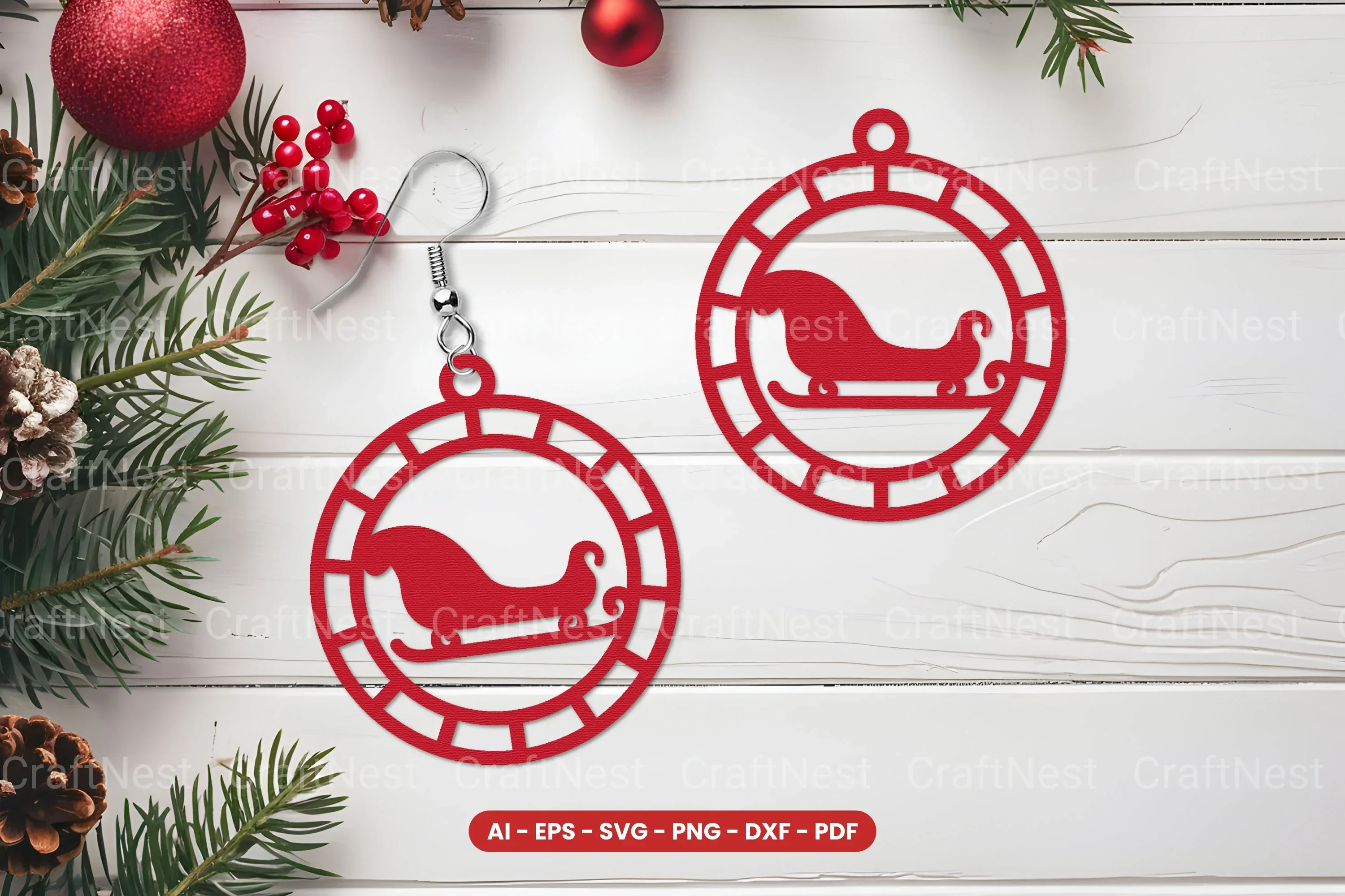 Christmas Earring Lasercut SVG Bundle
