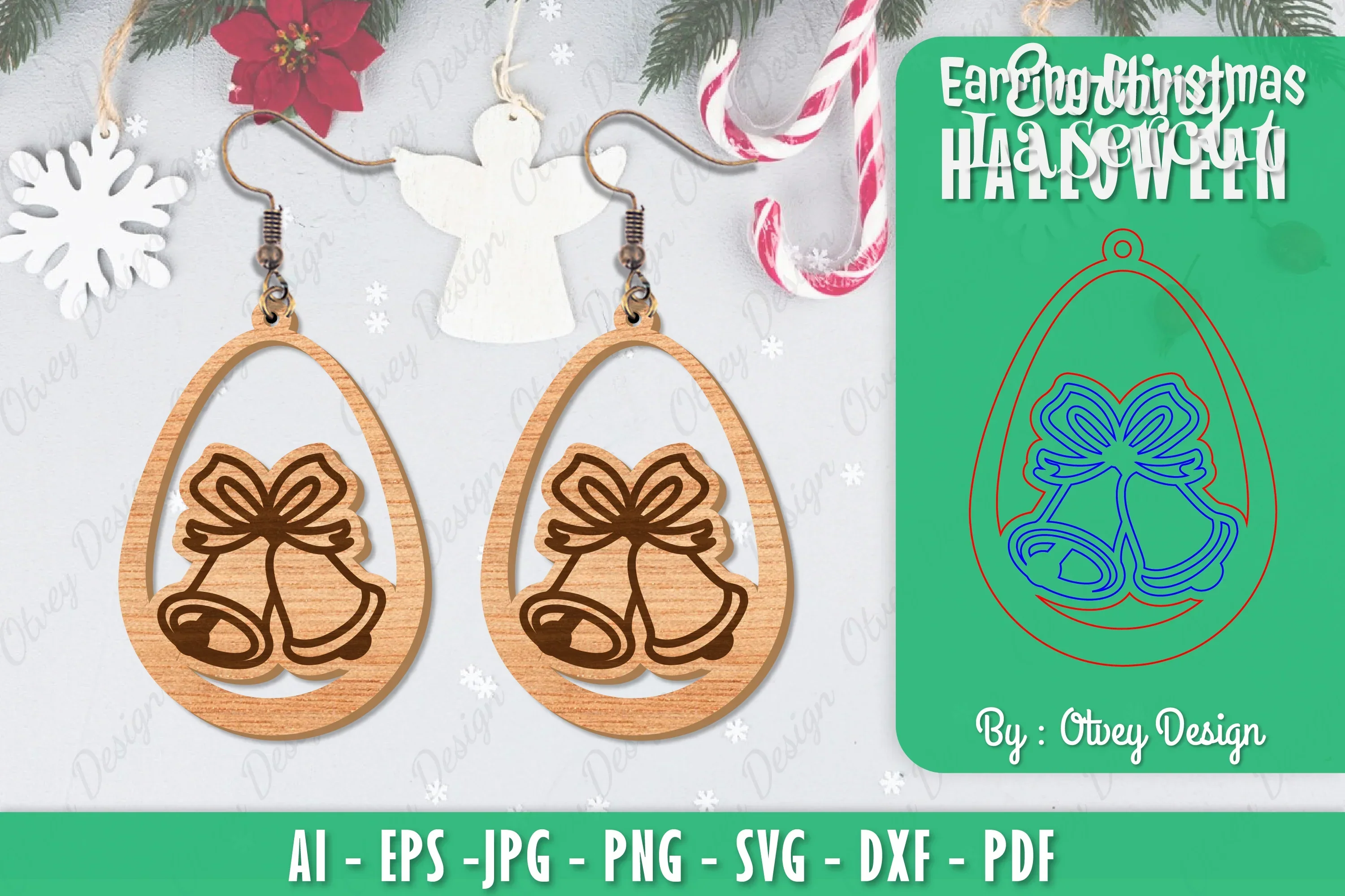 Christmas Earrings SVG Bundle