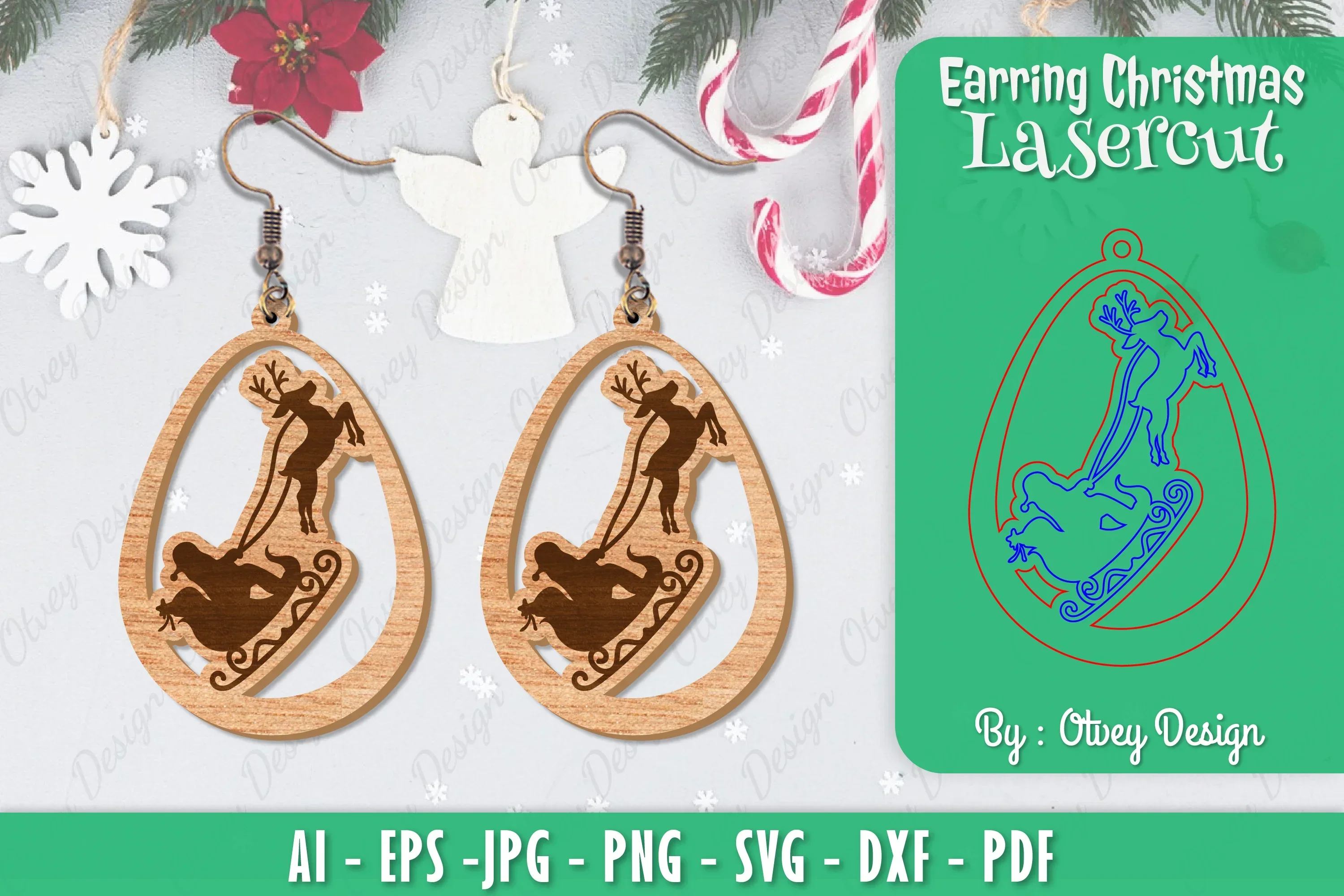 Christmas Earrings SVG Bundle