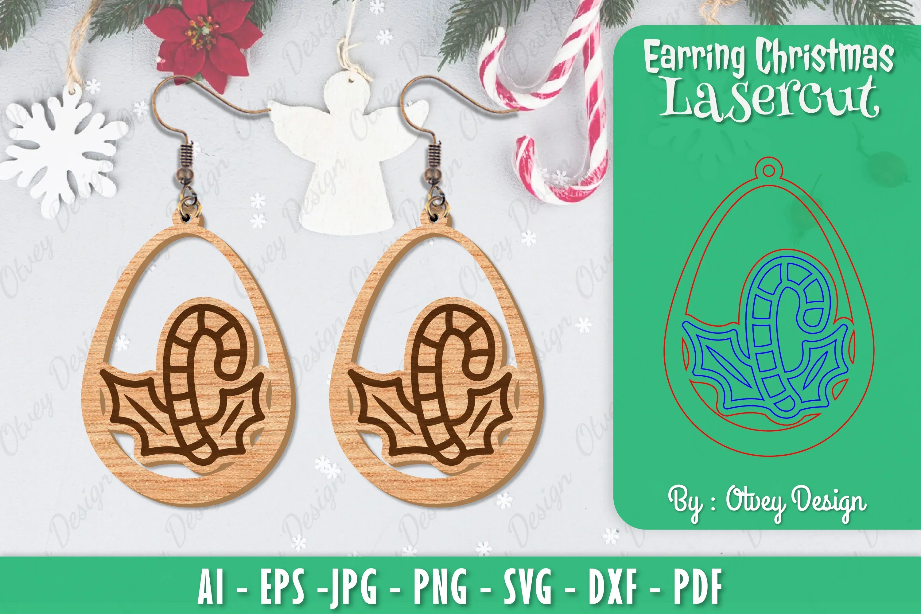 Christmas Earrings SVG Bundle