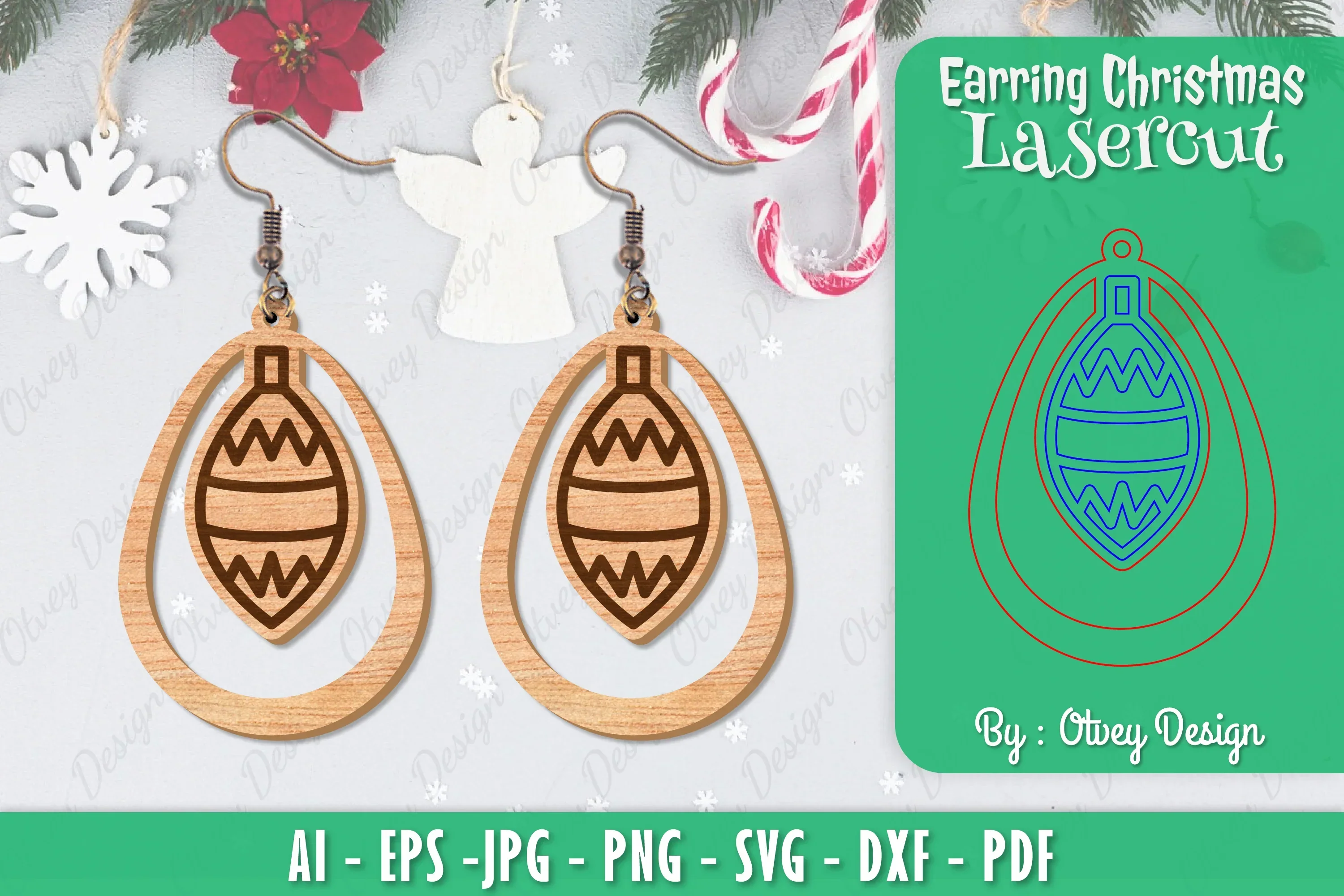 Christmas Earrings SVG Bundle