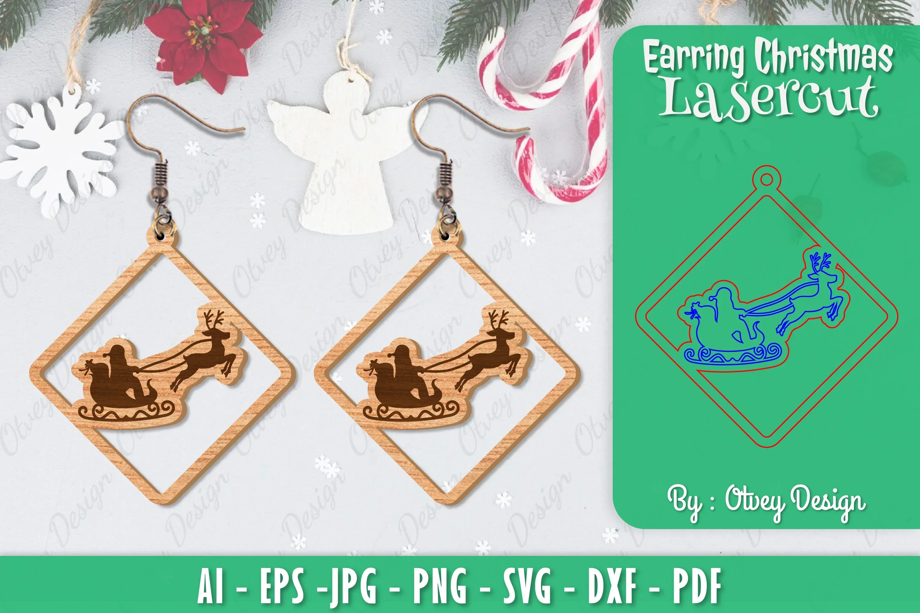Christmas Earrings SVG Bundle