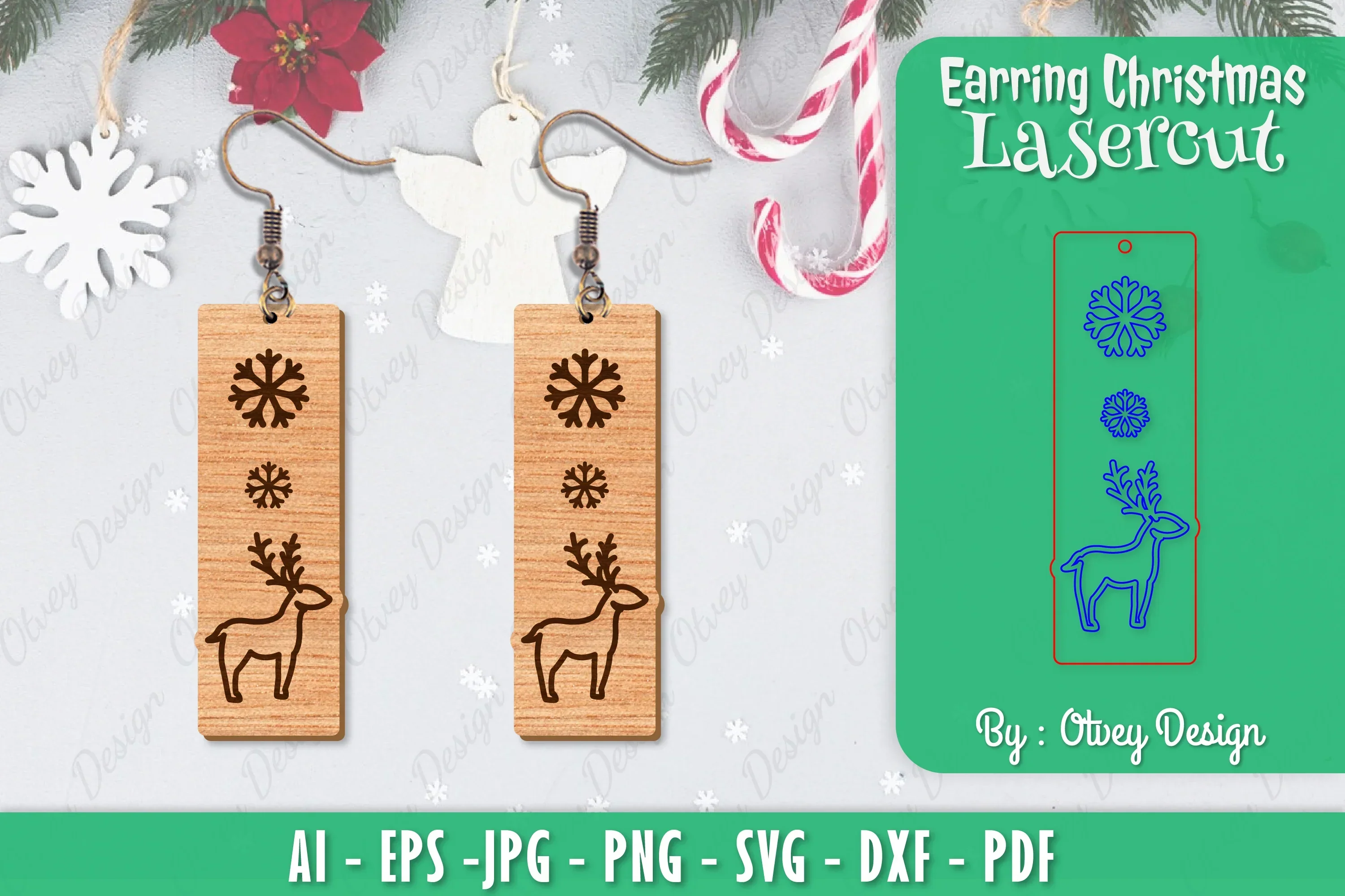 Christmas Earrings SVG Bundle
