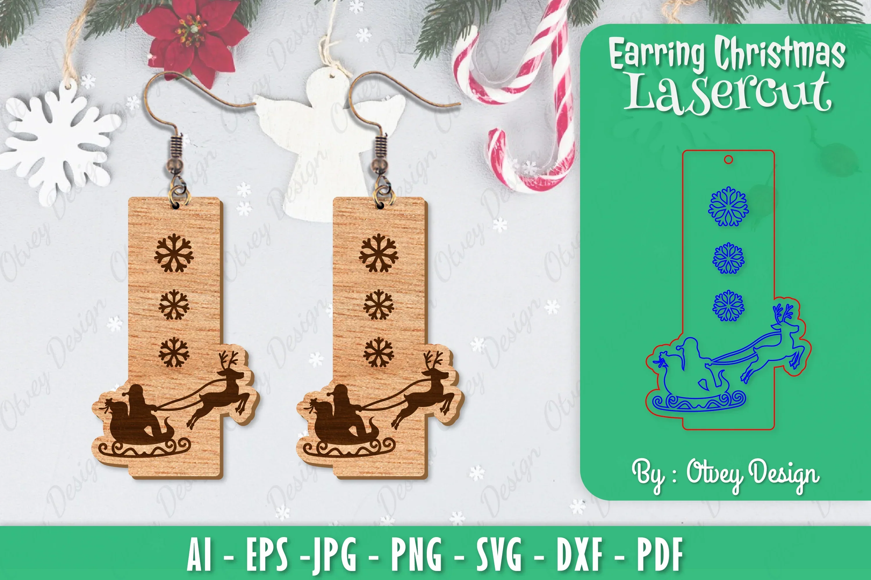 Christmas Earrings SVG Bundle