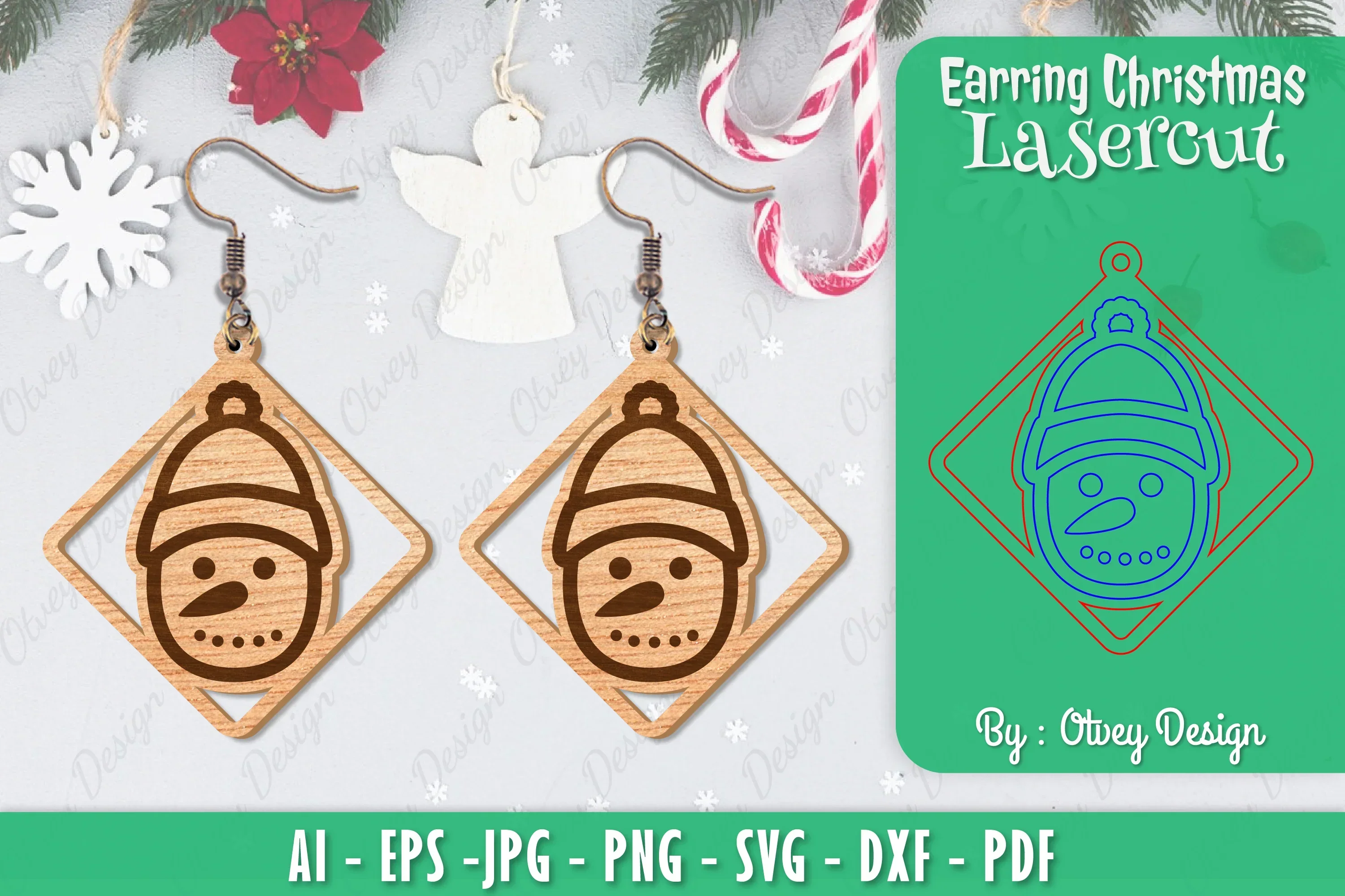 Christmas Earrings SVG Bundle