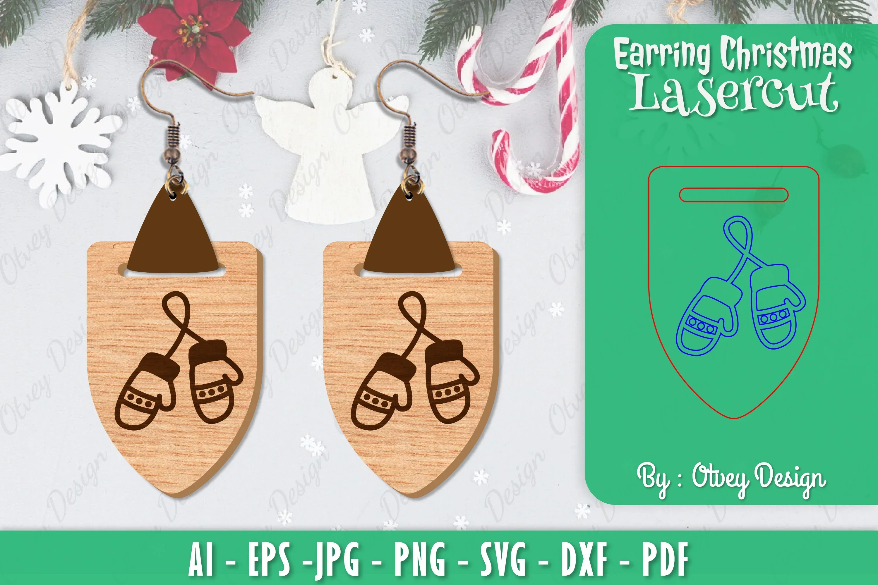 Christmas Earrings SVG Bundle