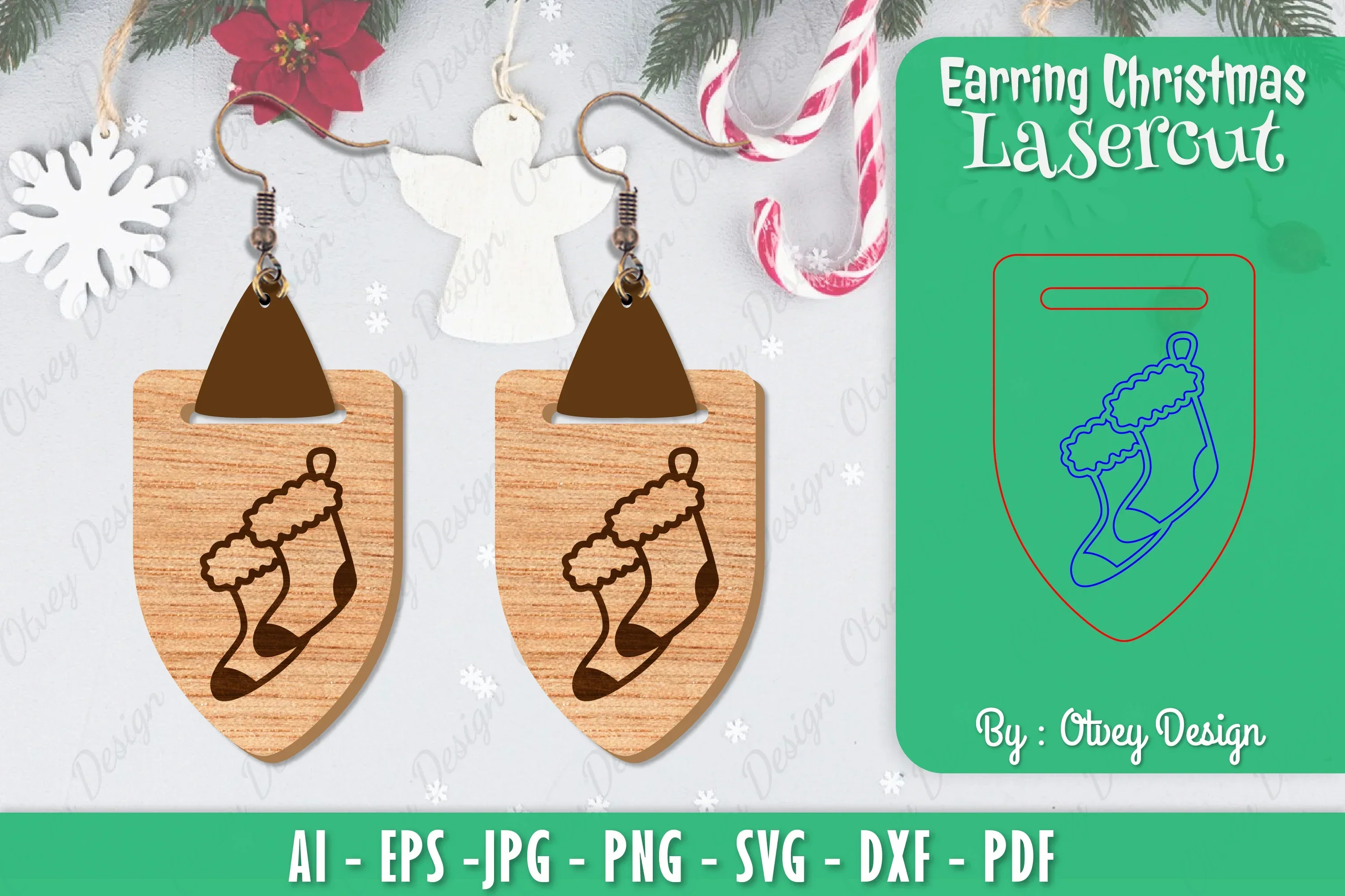 Christmas Earrings SVG Bundle