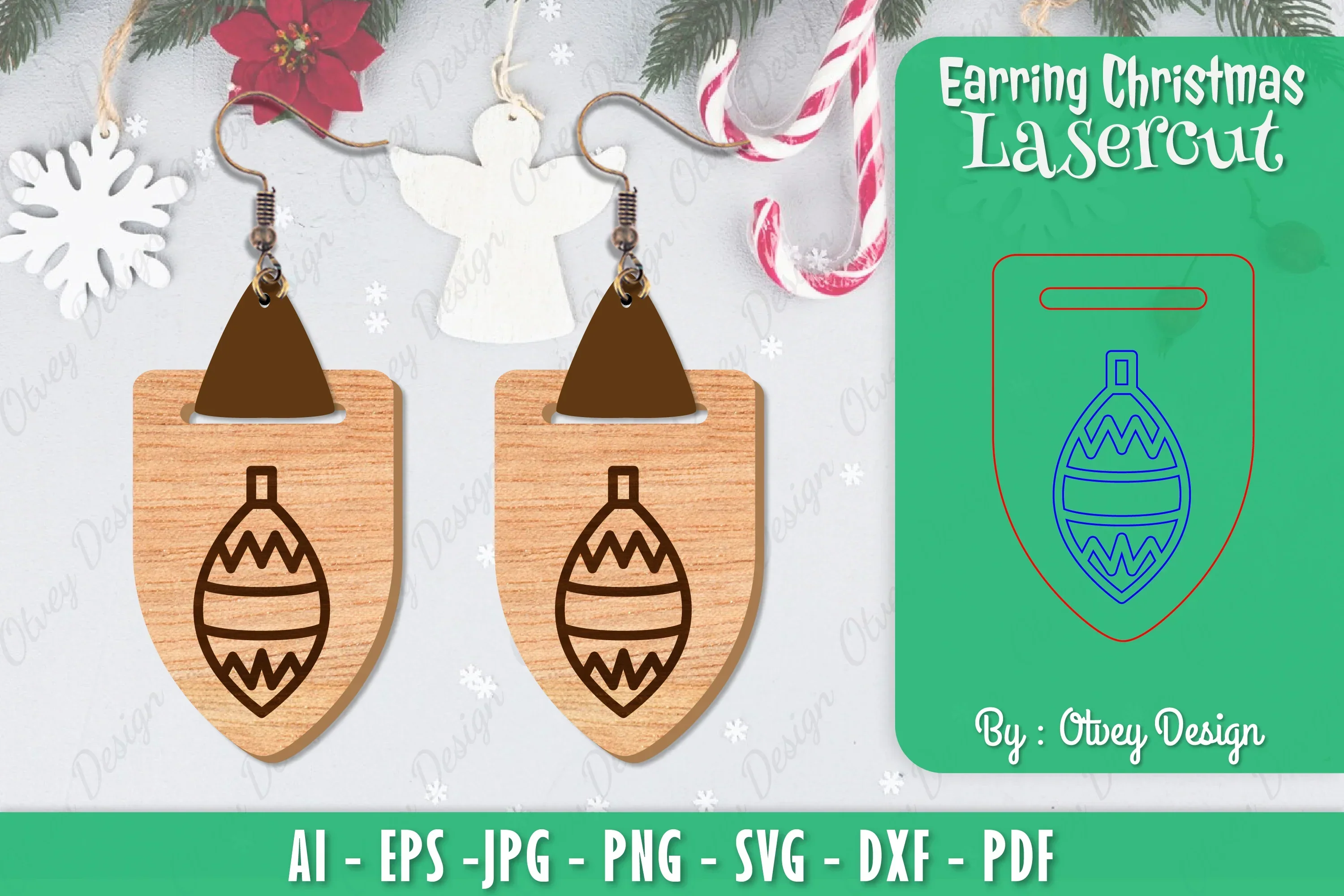 Christmas Earrings SVG Bundle