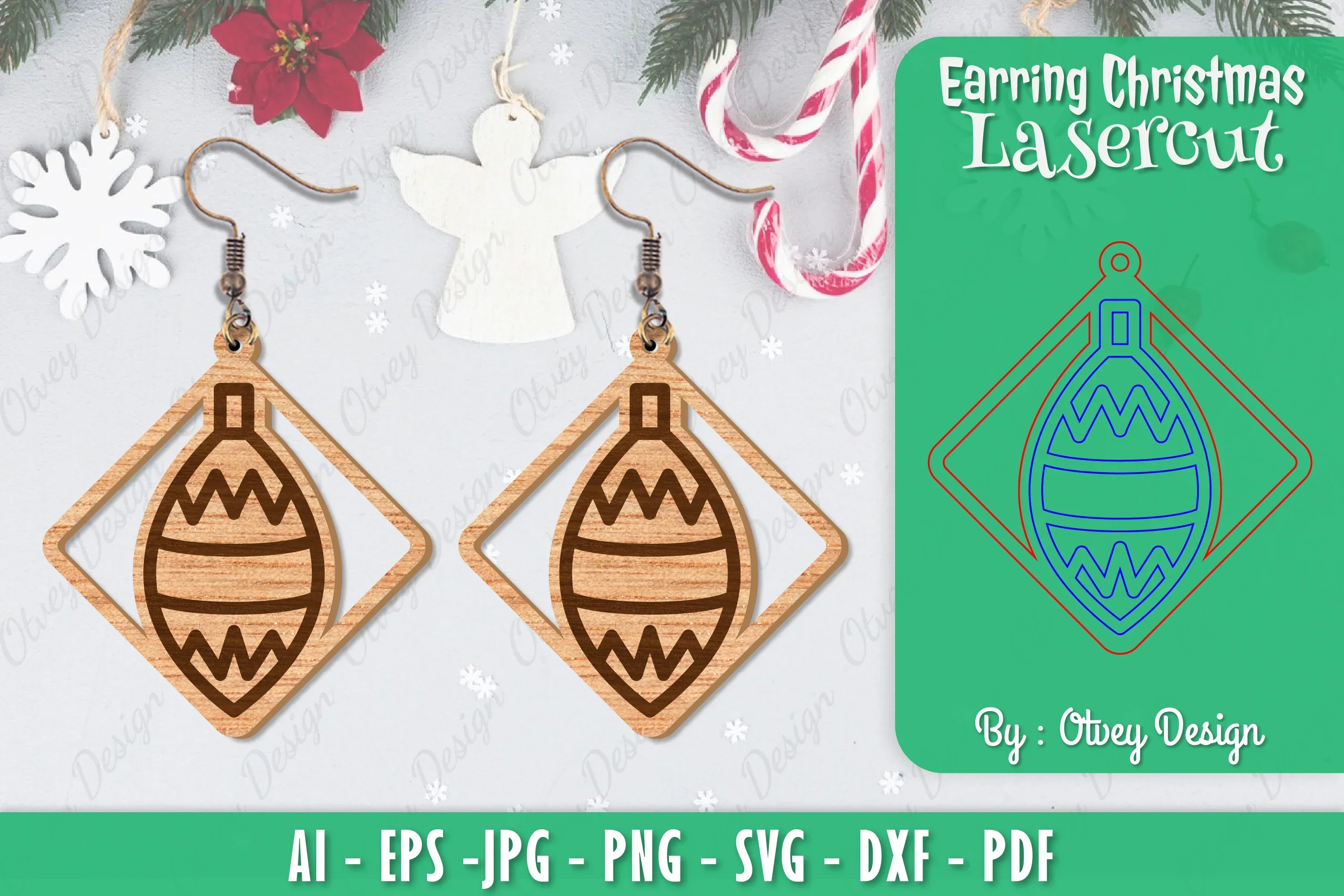 Christmas Earrings SVG Bundle