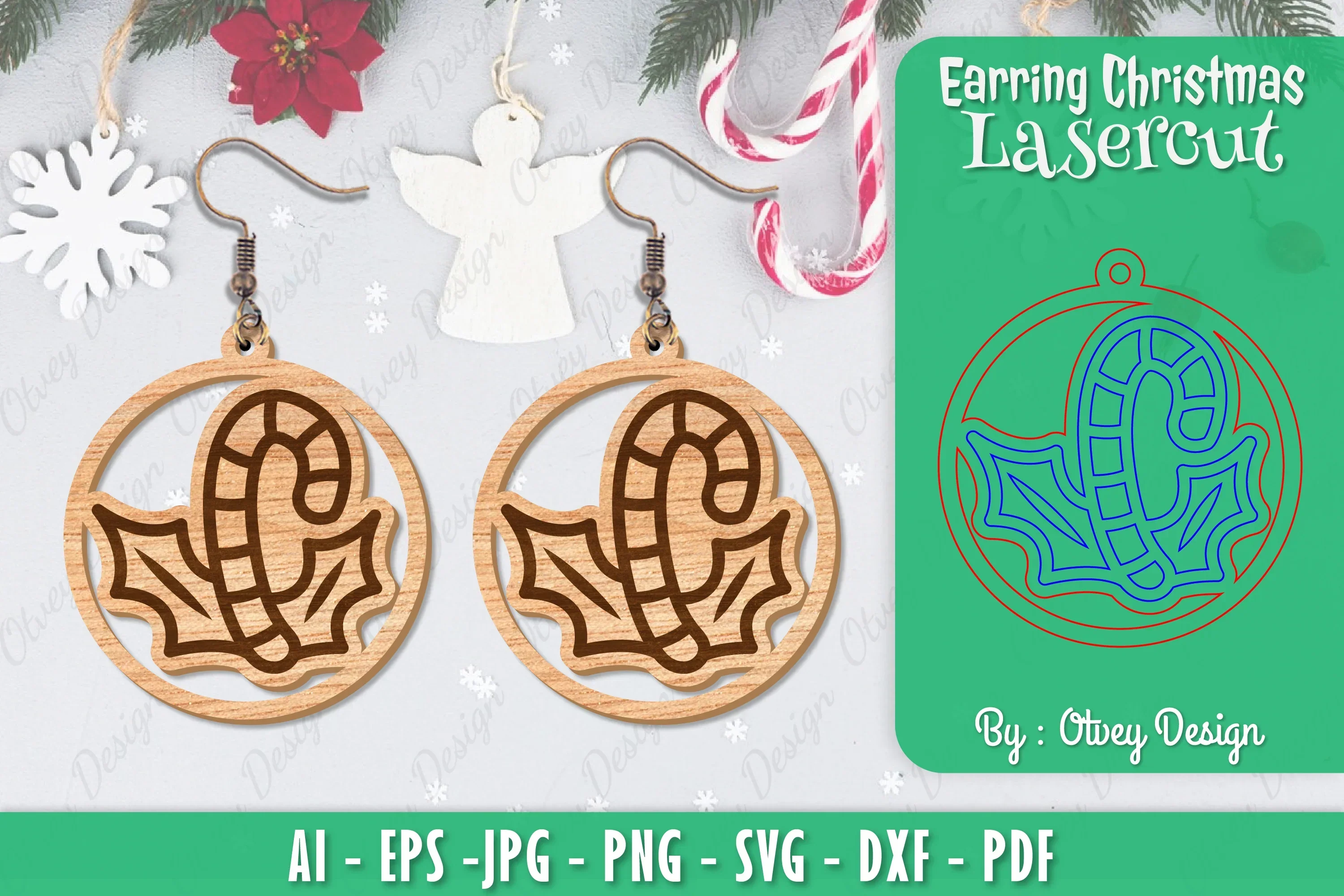 Christmas Earrings SVG Bundle