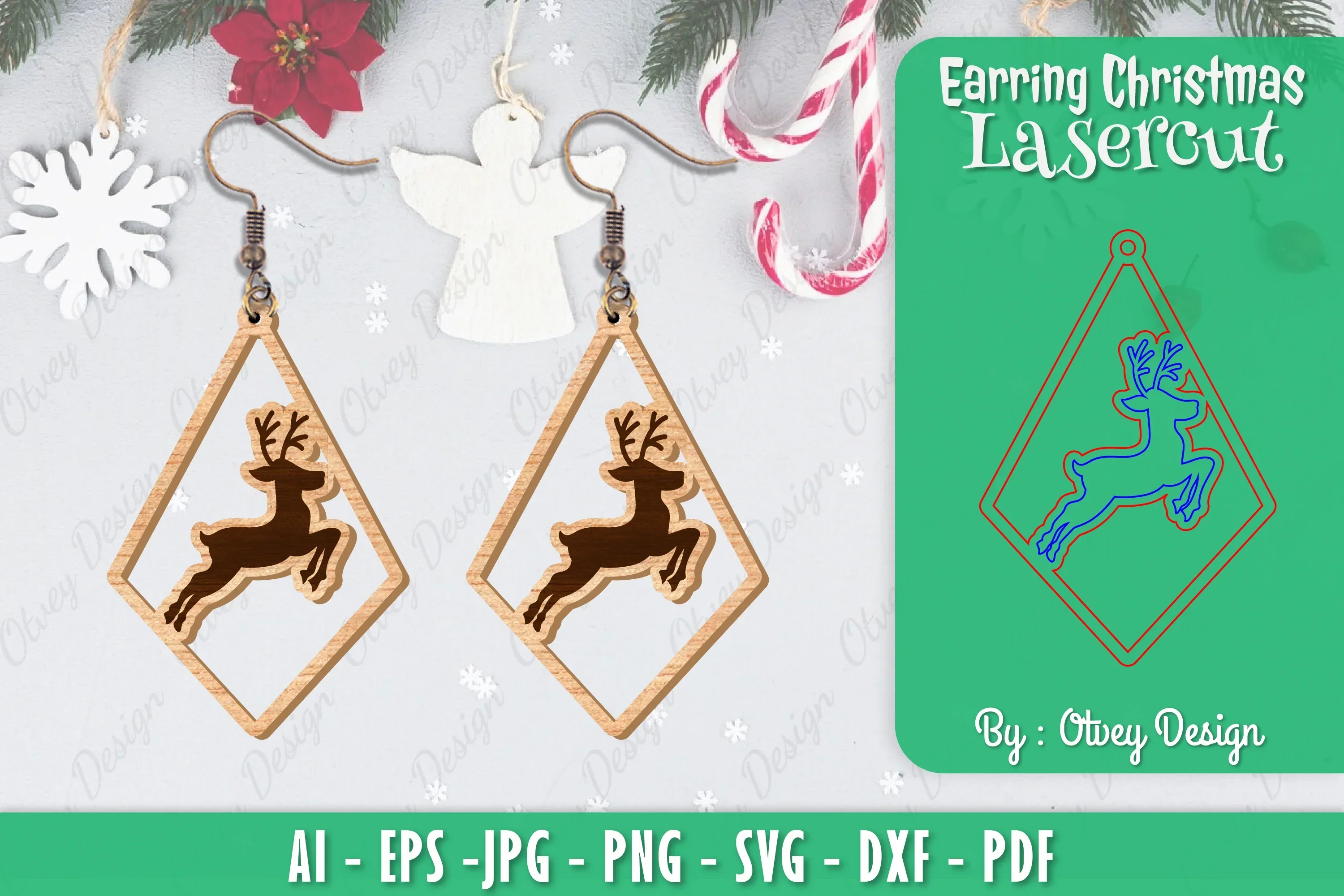 Christmas Earrings SVG Bundle