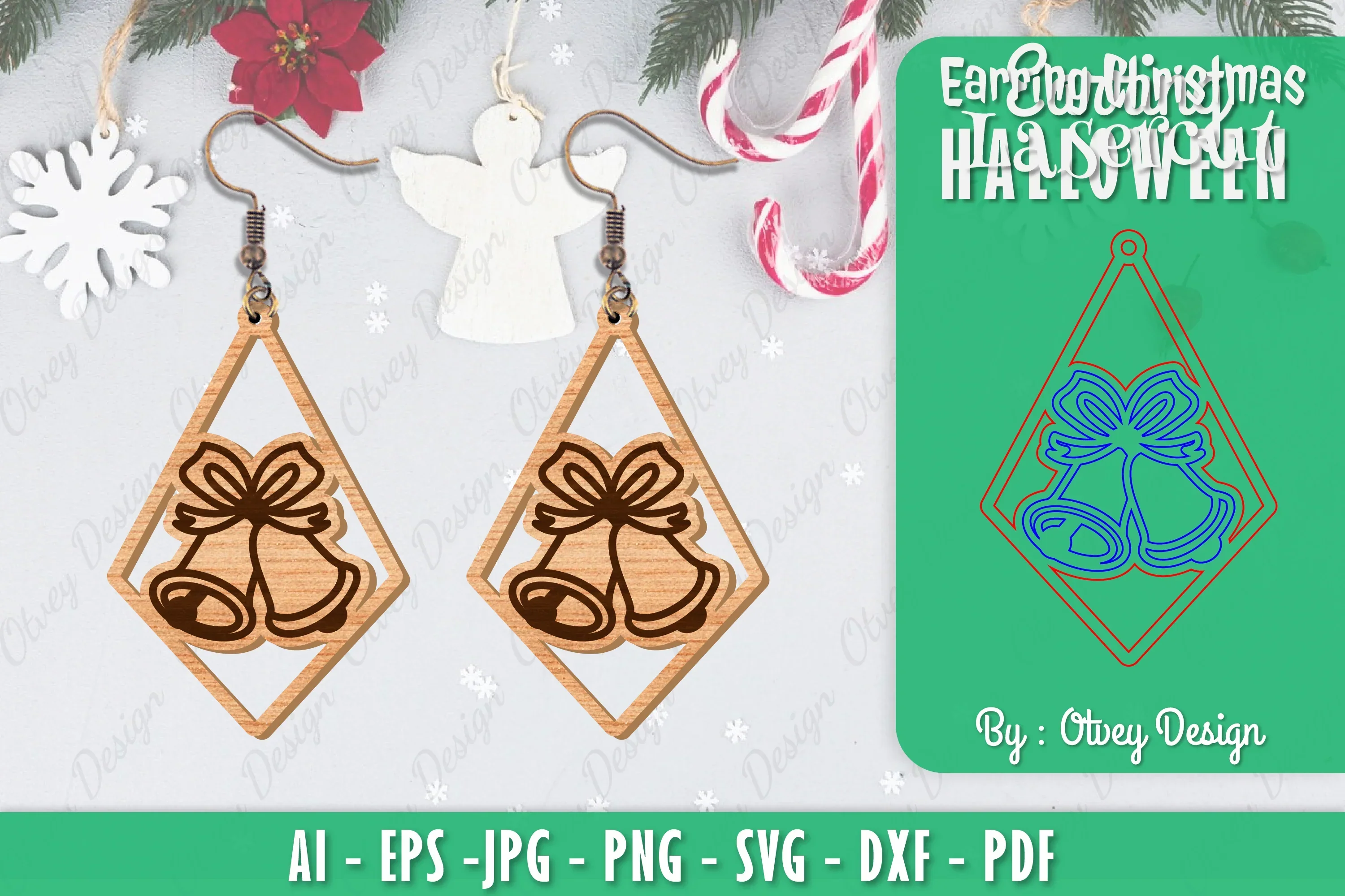Christmas Earrings SVG Bundle