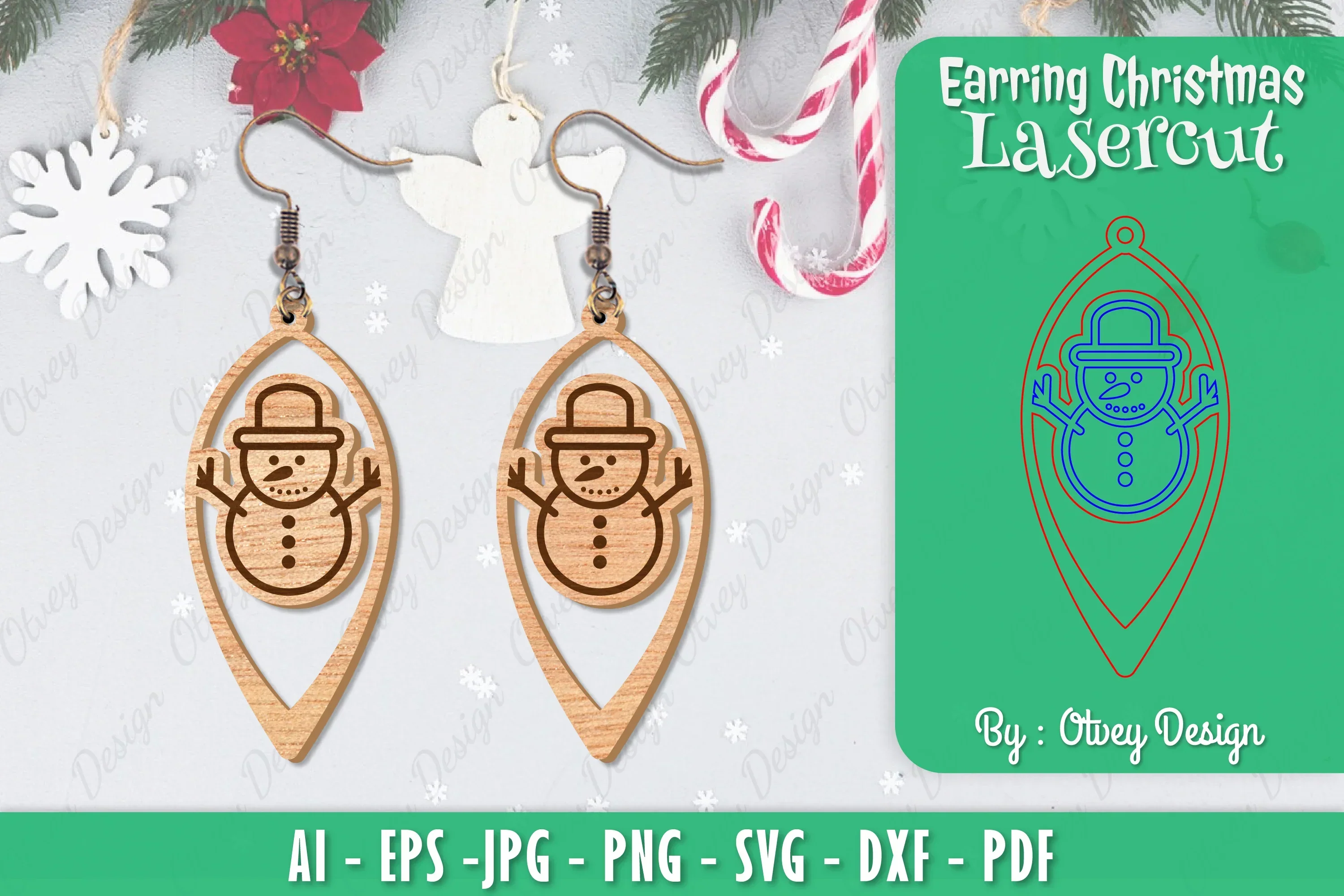 Christmas Earrings SVG Bundle
