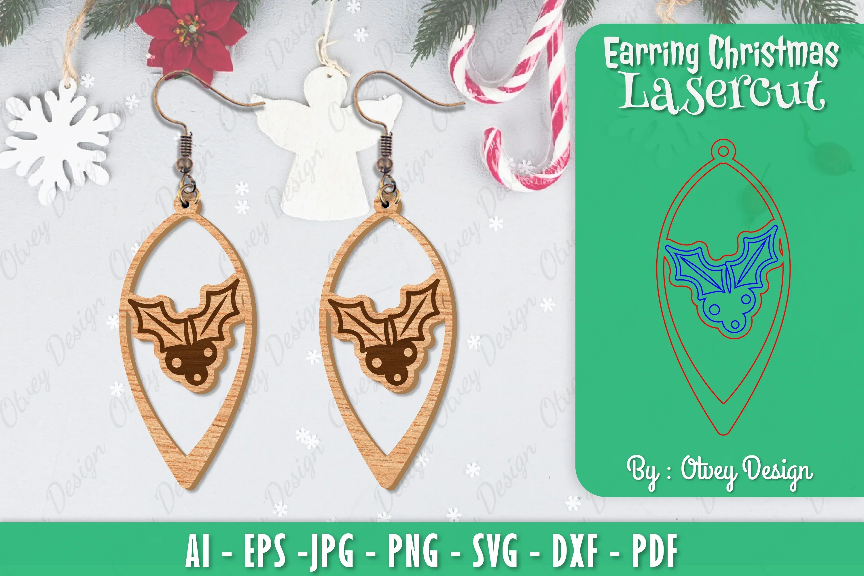 Christmas Earrings SVG Bundle
