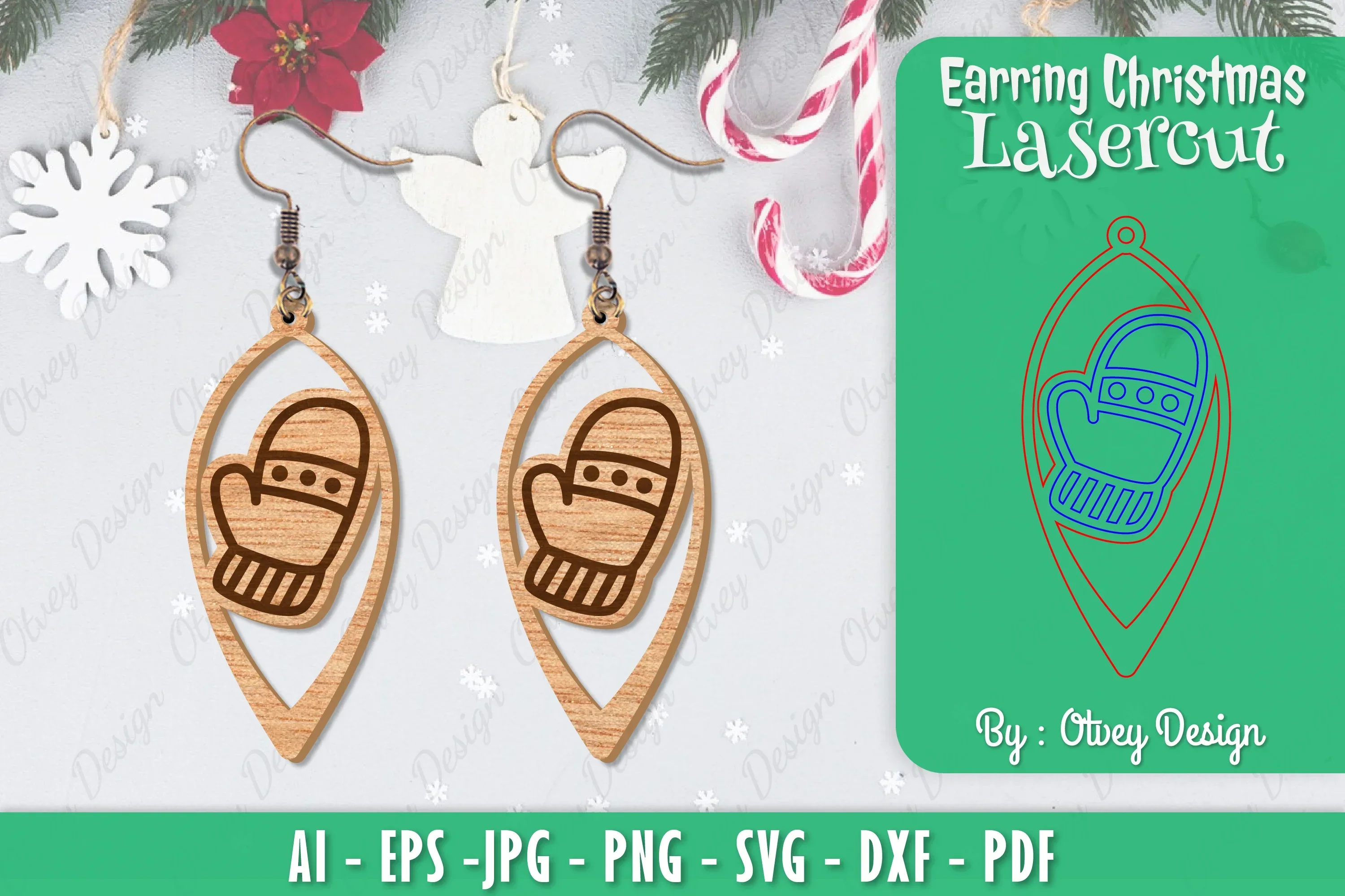 Christmas Earrings SVG Bundle