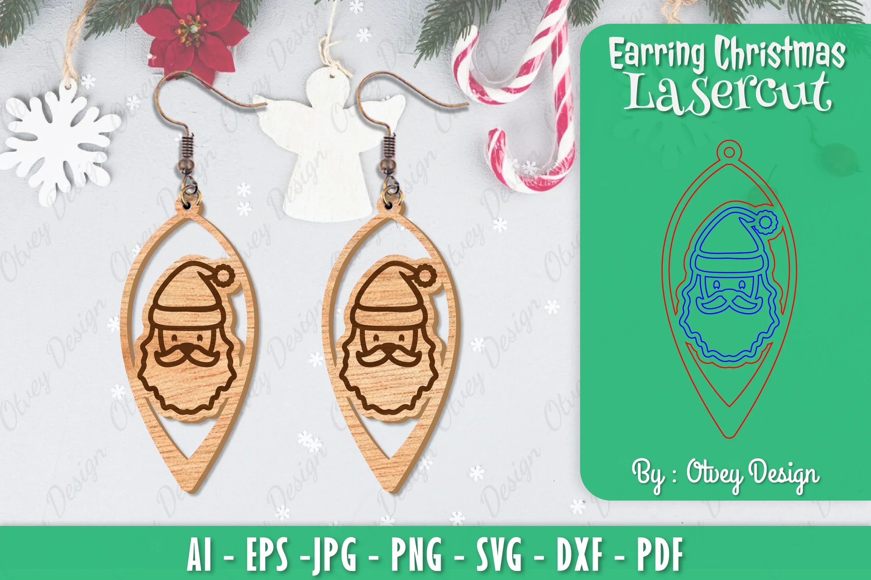 Christmas Earrings SVG Bundle