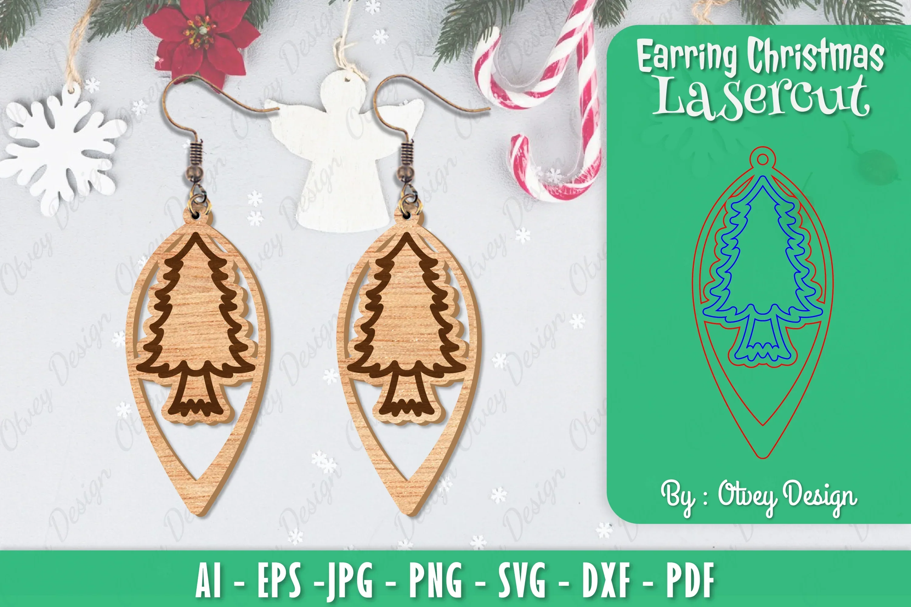 Christmas Earrings SVG Bundle