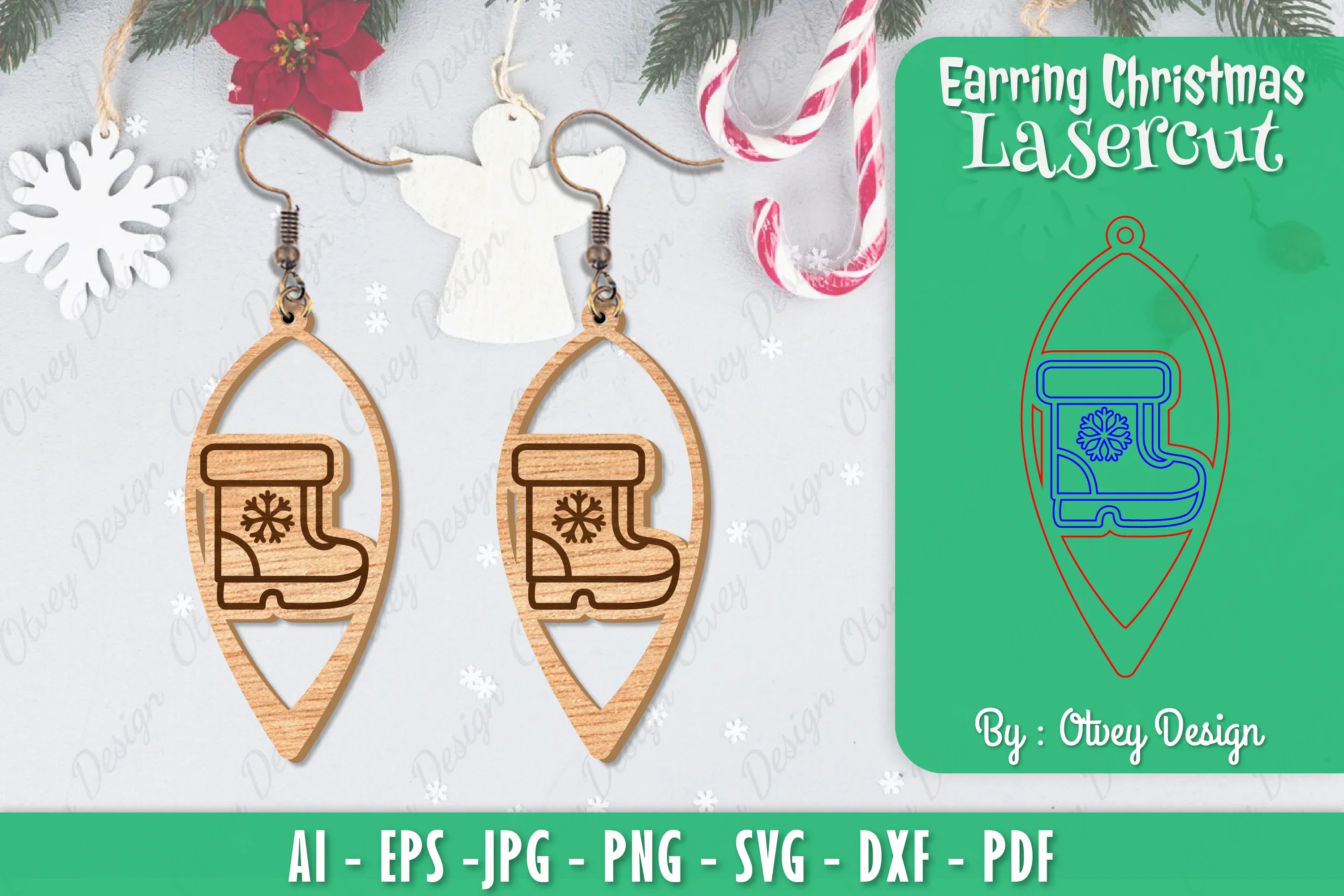 Christmas Earrings SVG Bundle