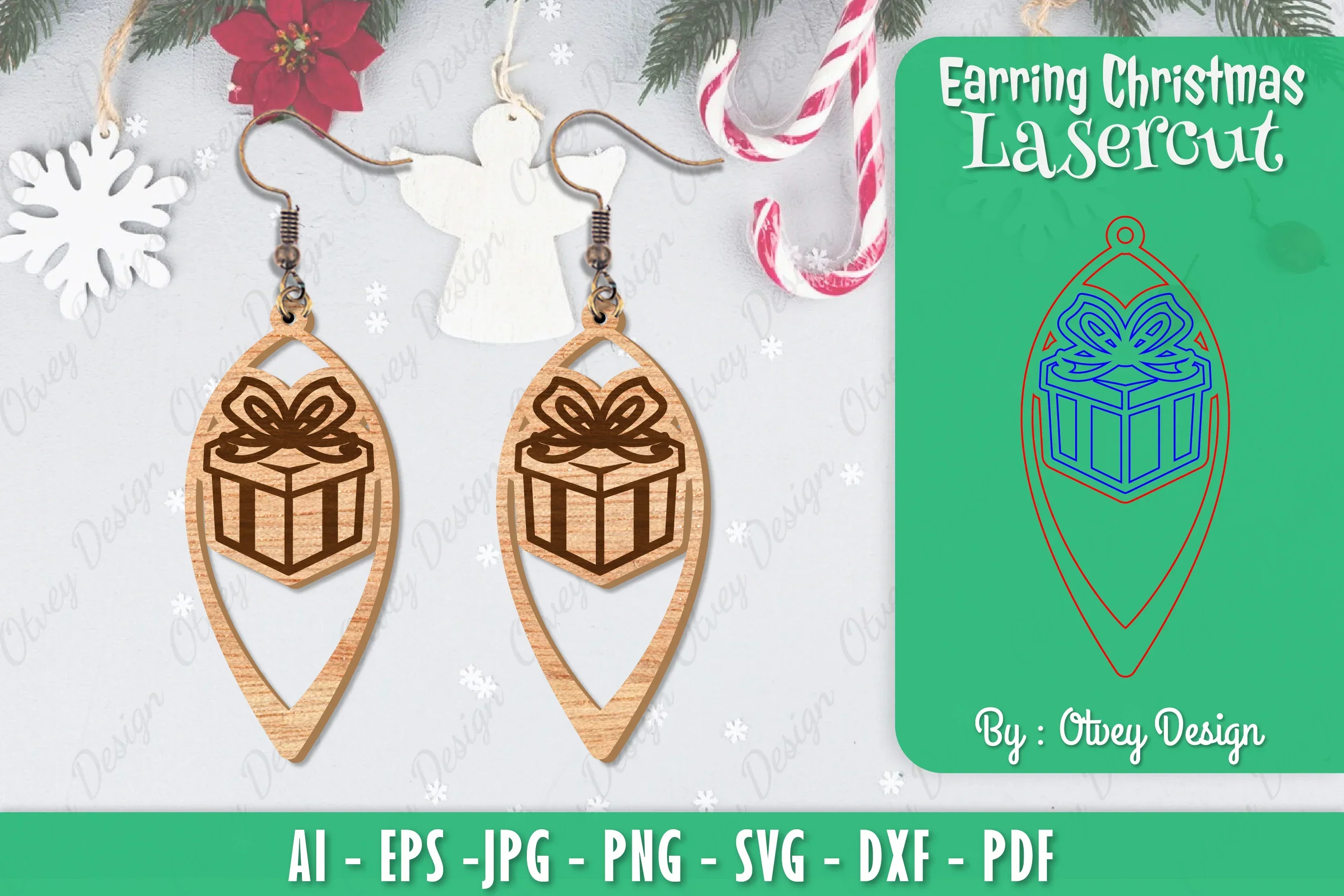 Christmas Earrings SVG Bundle
