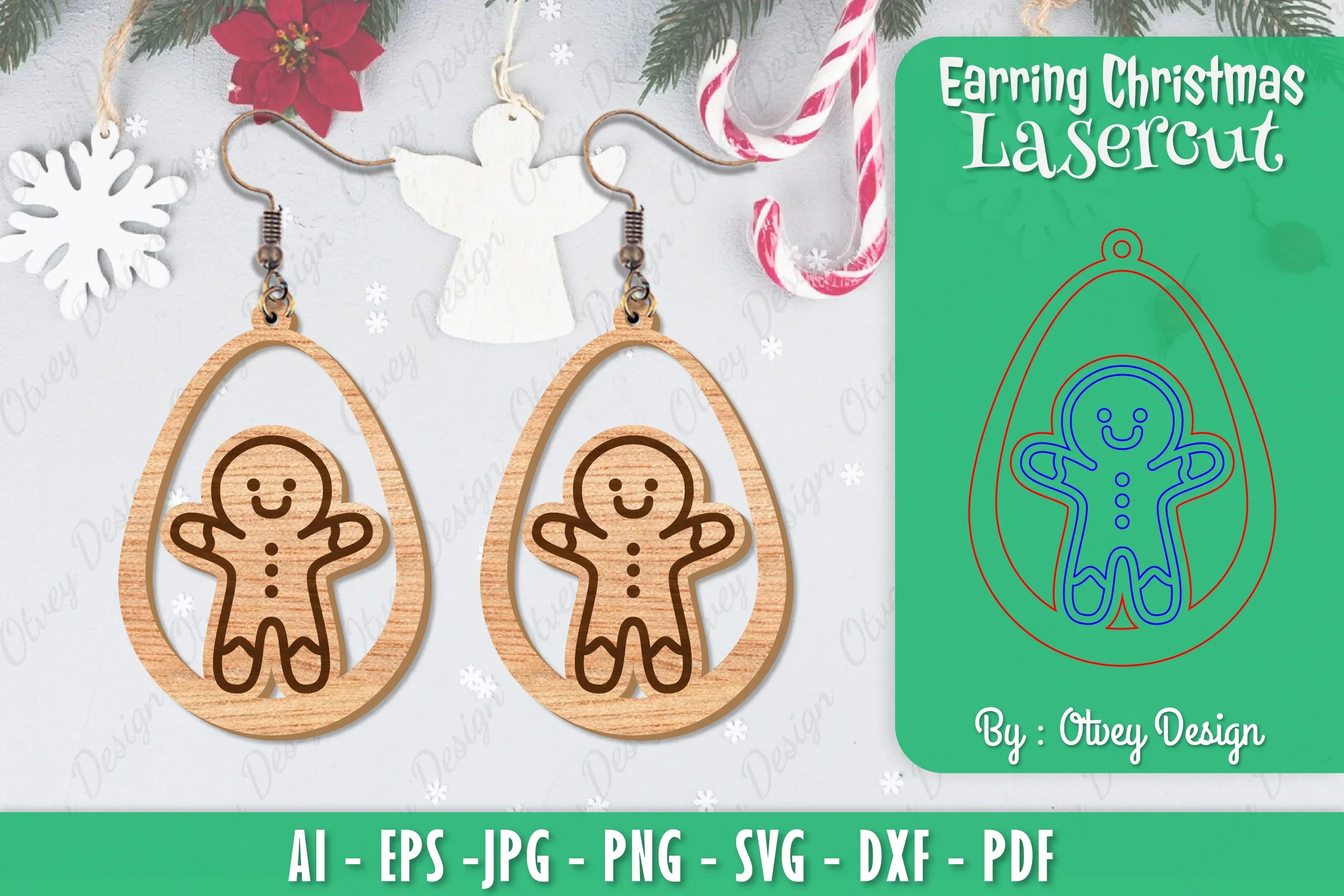 Christmas Earrings SVG Bundle