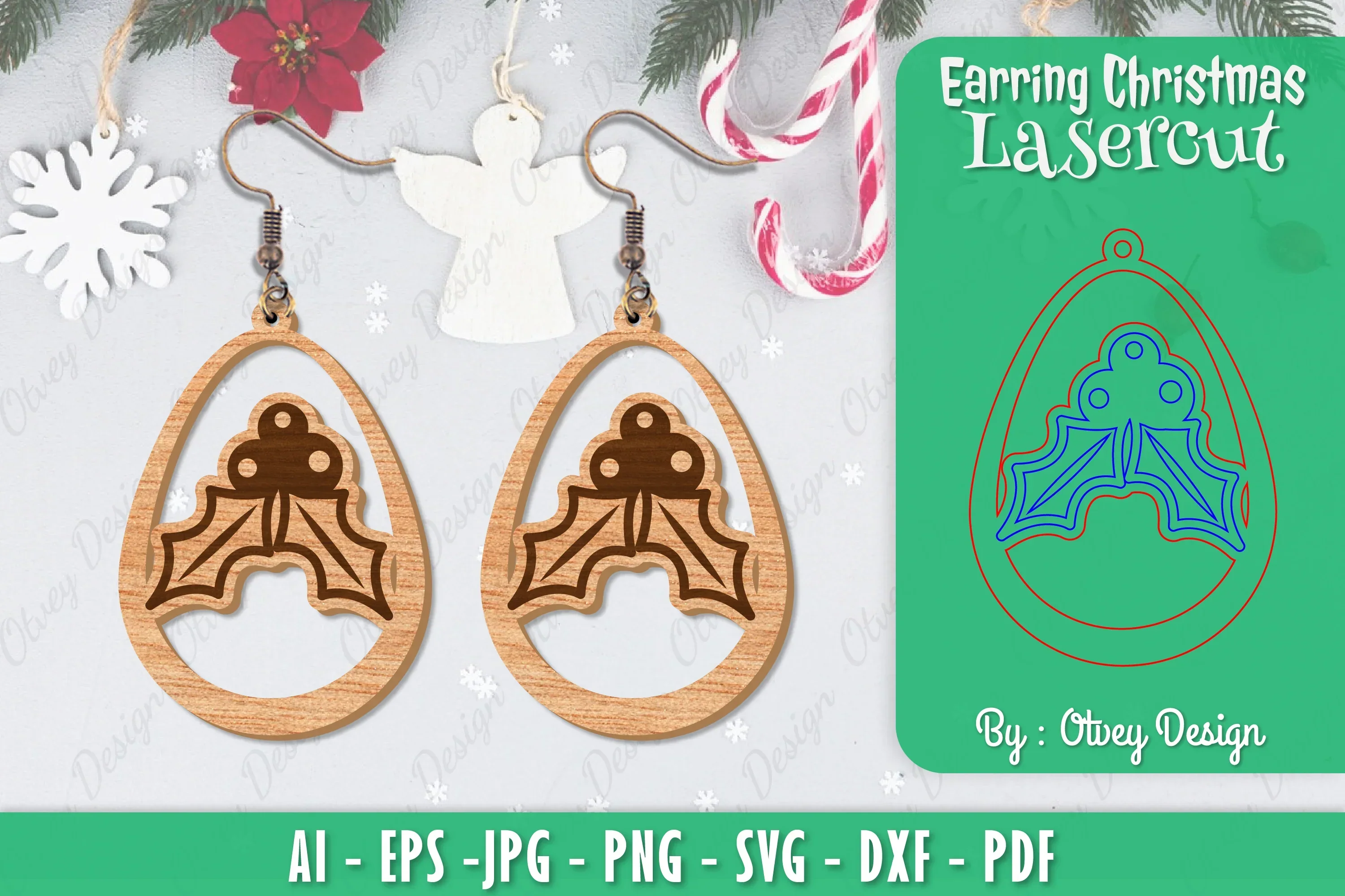 Christmas Earrings SVG Bundle