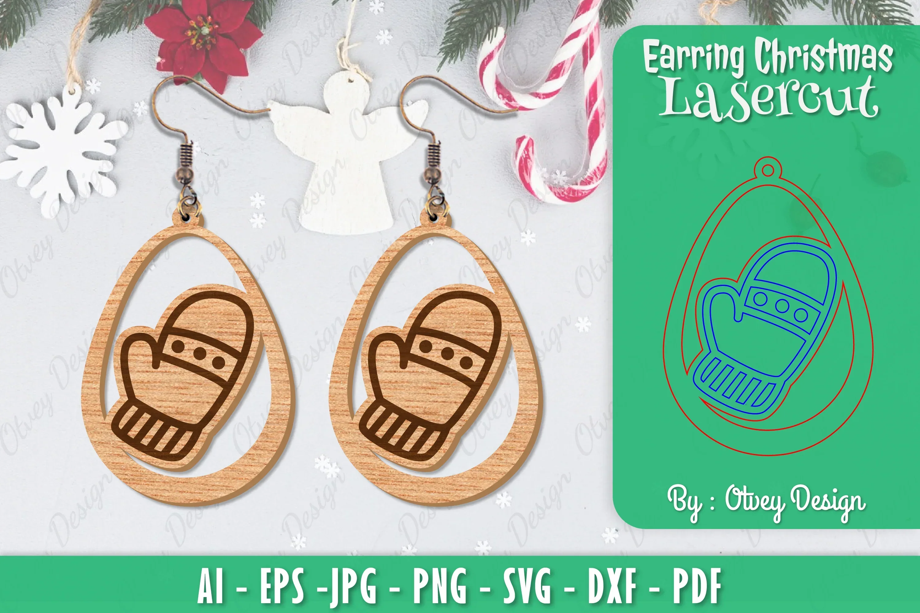 Christmas Earrings SVG Bundle
