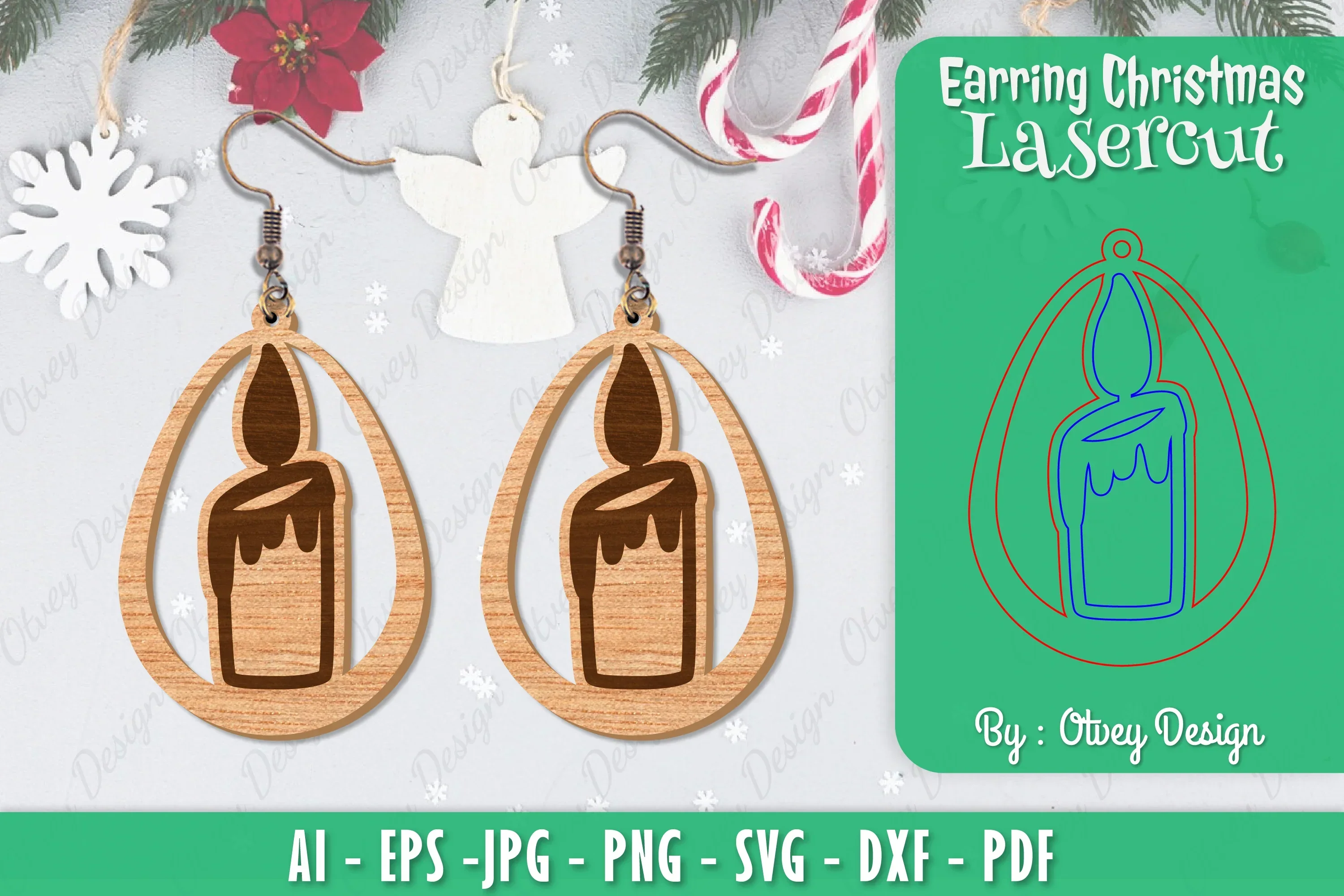 Christmas Earrings SVG Bundle