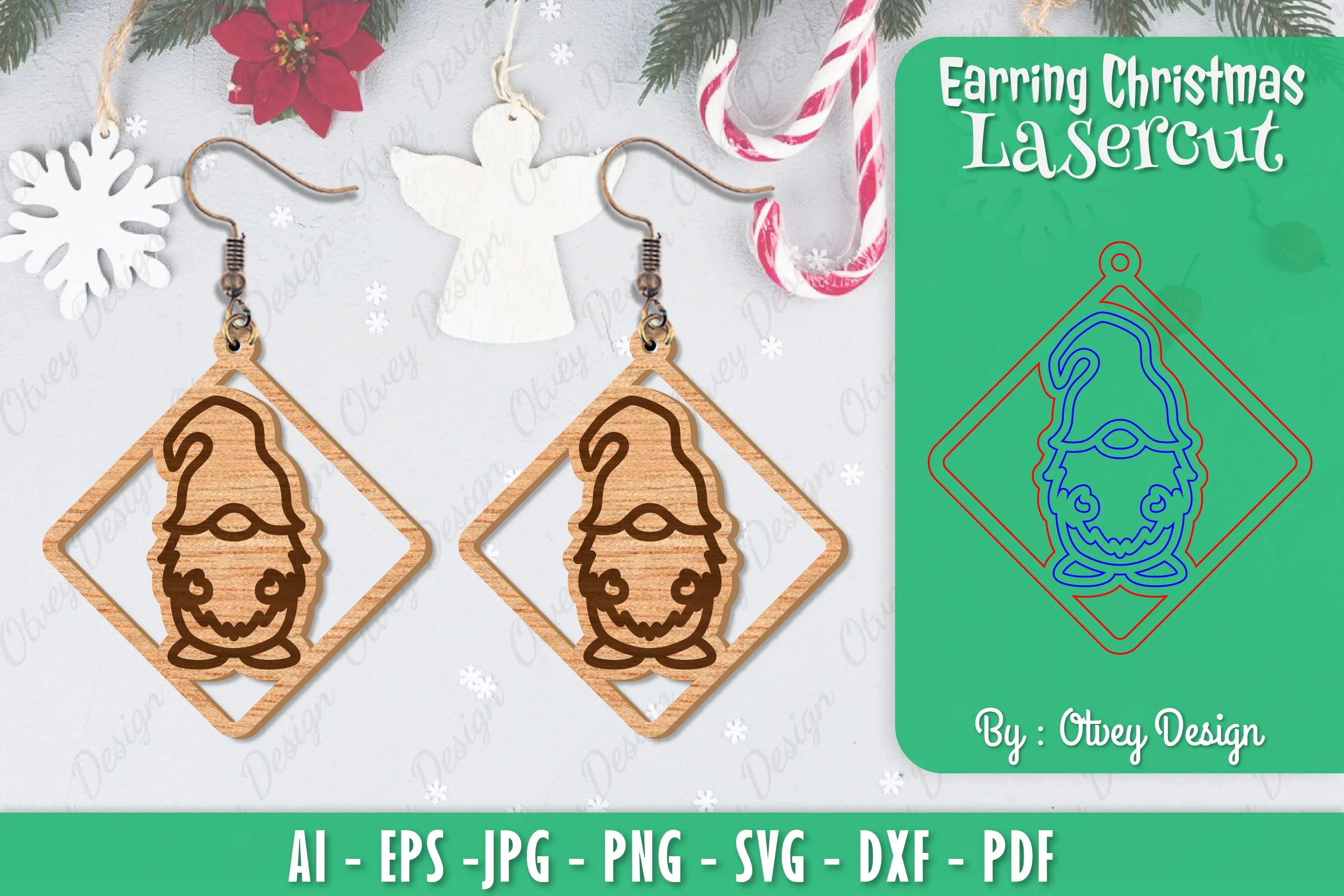 Christmas Earrings SVG Bundle