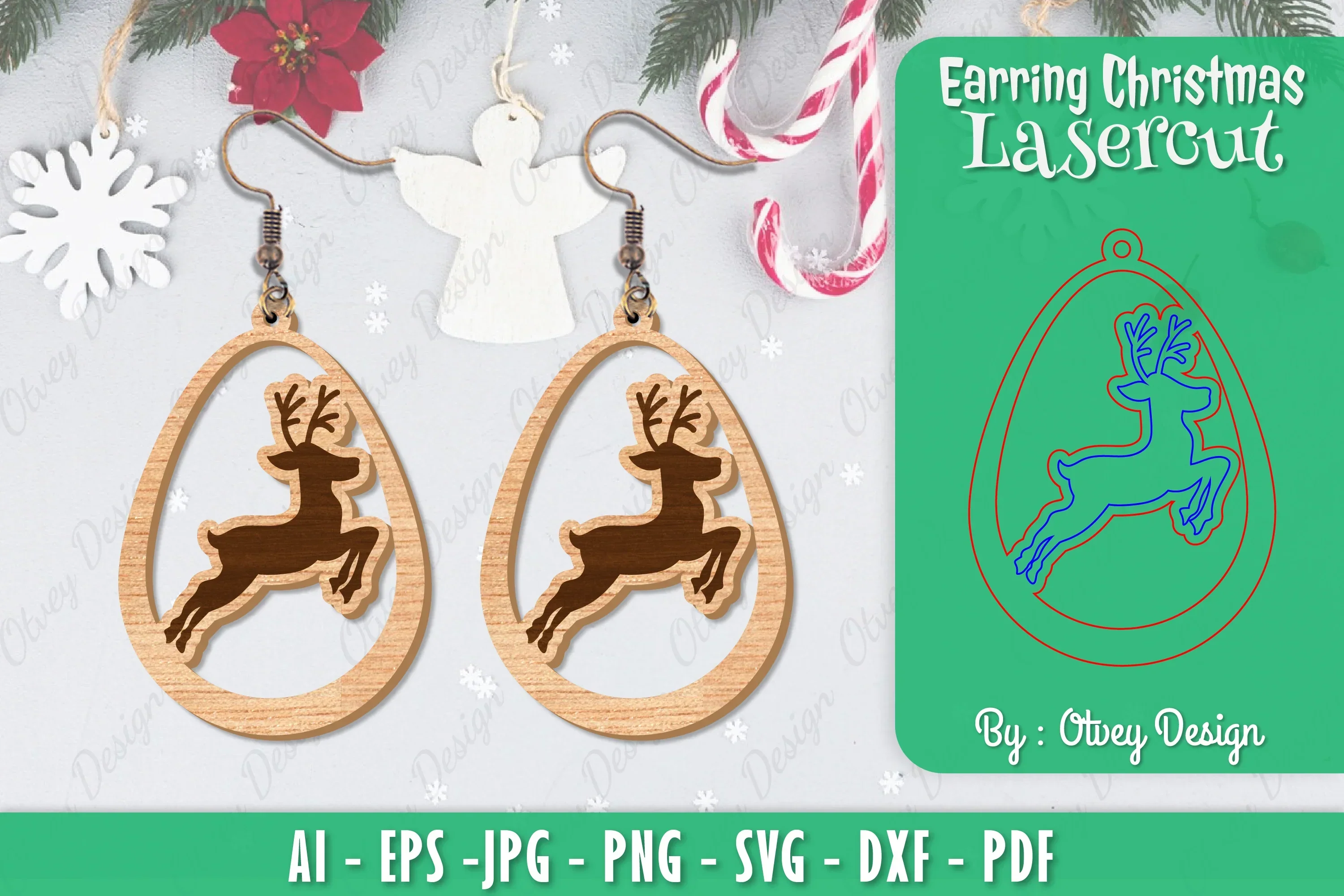 Christmas Earrings SVG Bundle