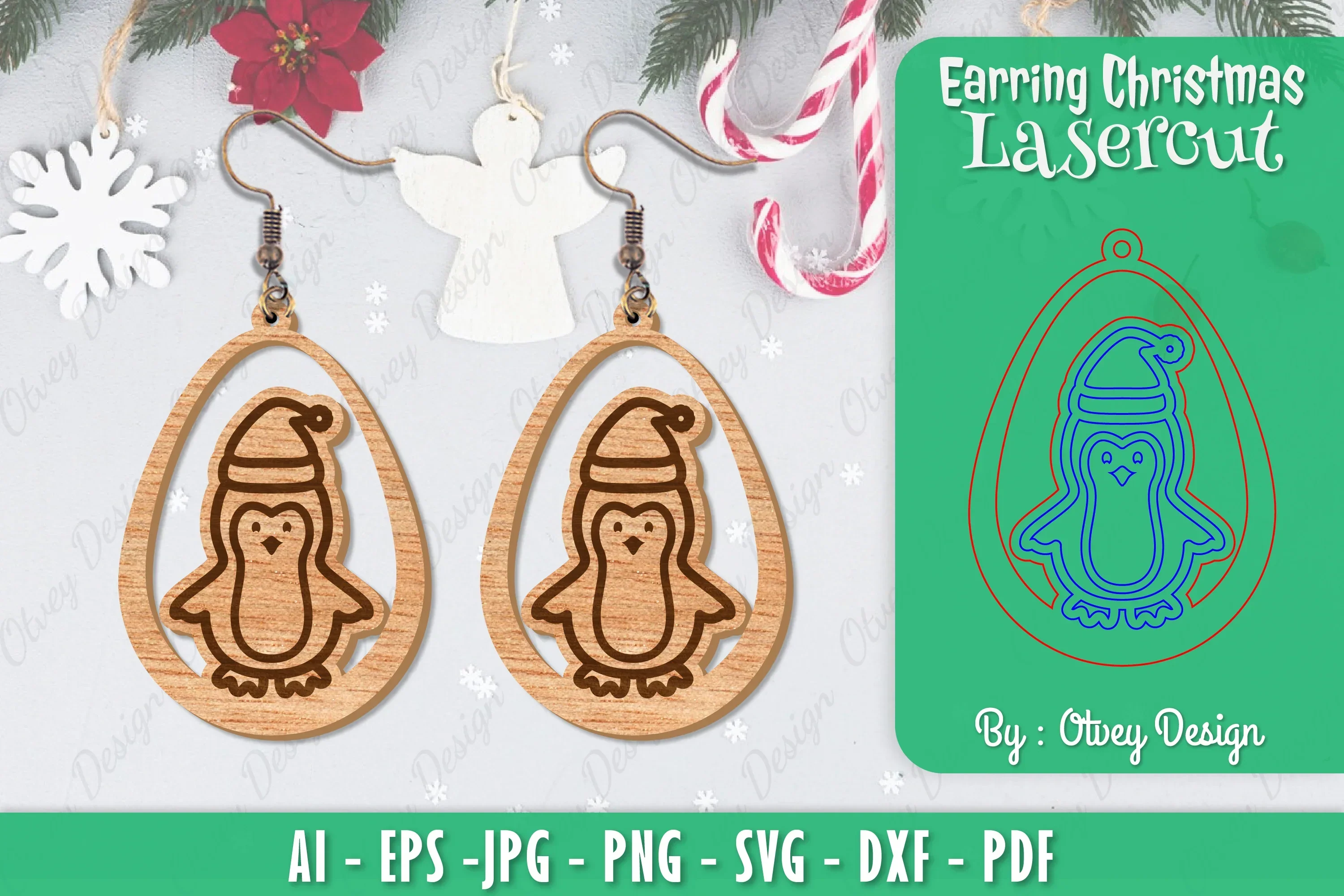 Christmas Earrings SVG Bundle