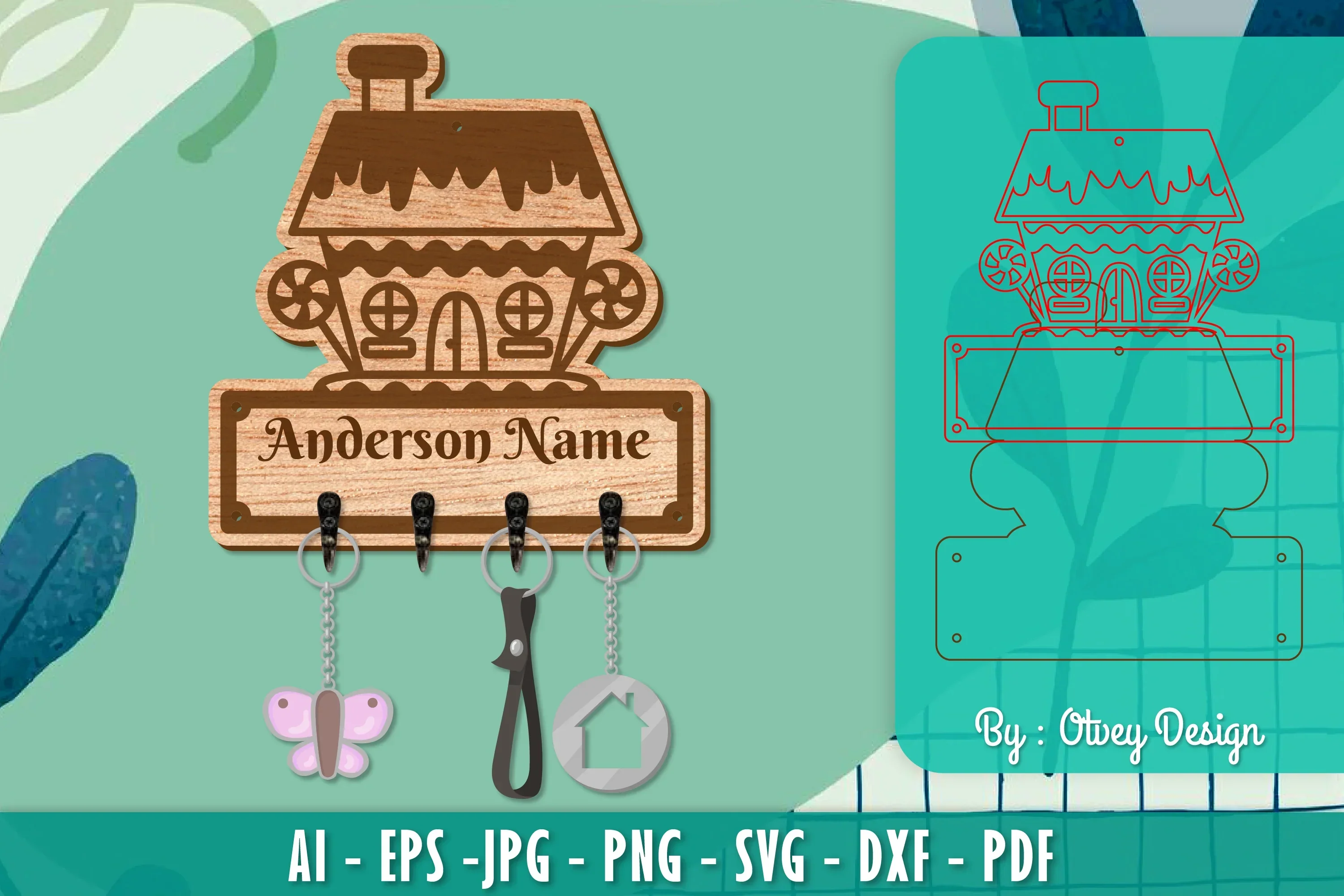 Christmas Family Keychain Home Key Holder SVG Bundle