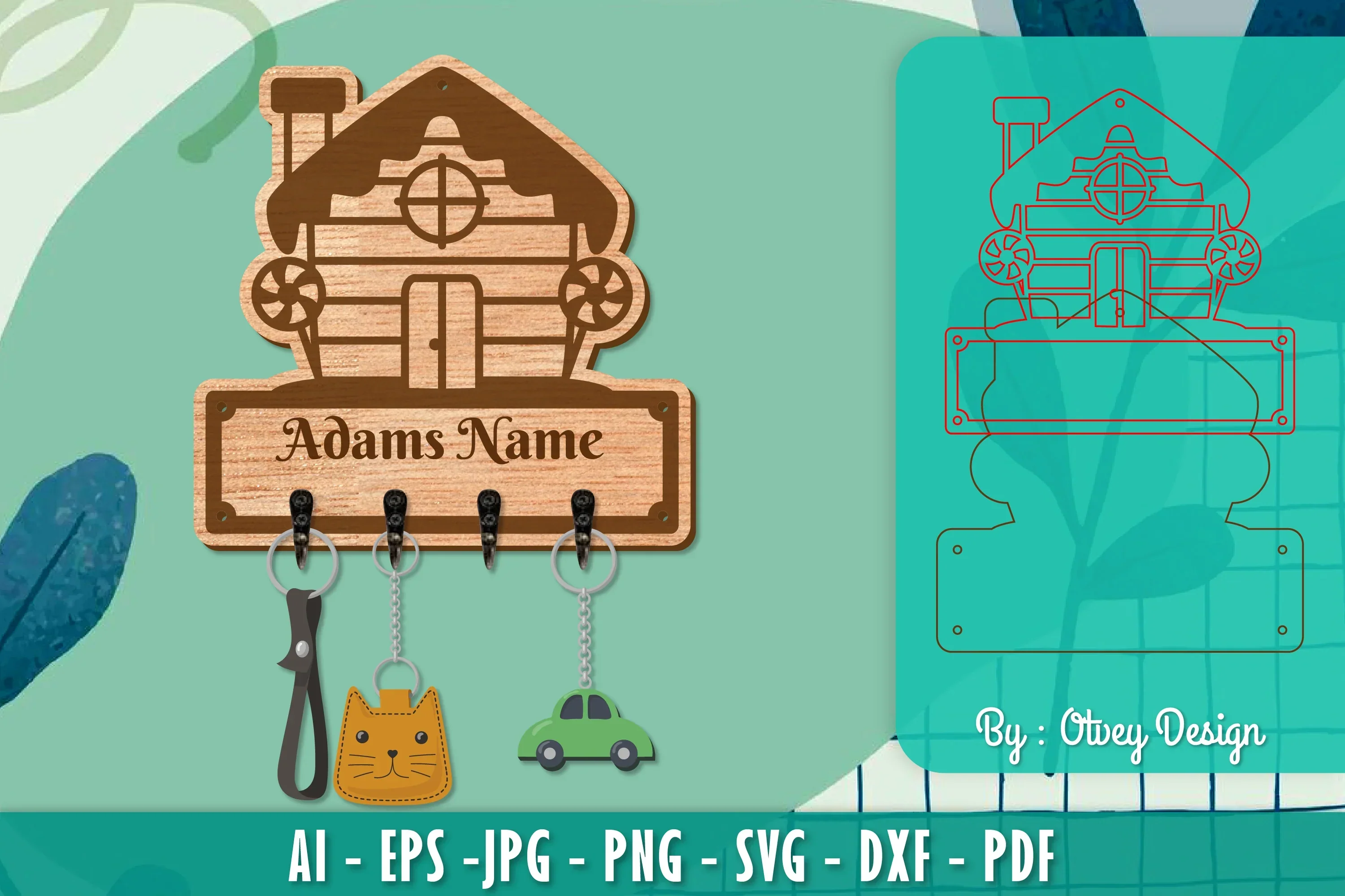 Christmas Family Keychain Home Key Holder SVG Bundle