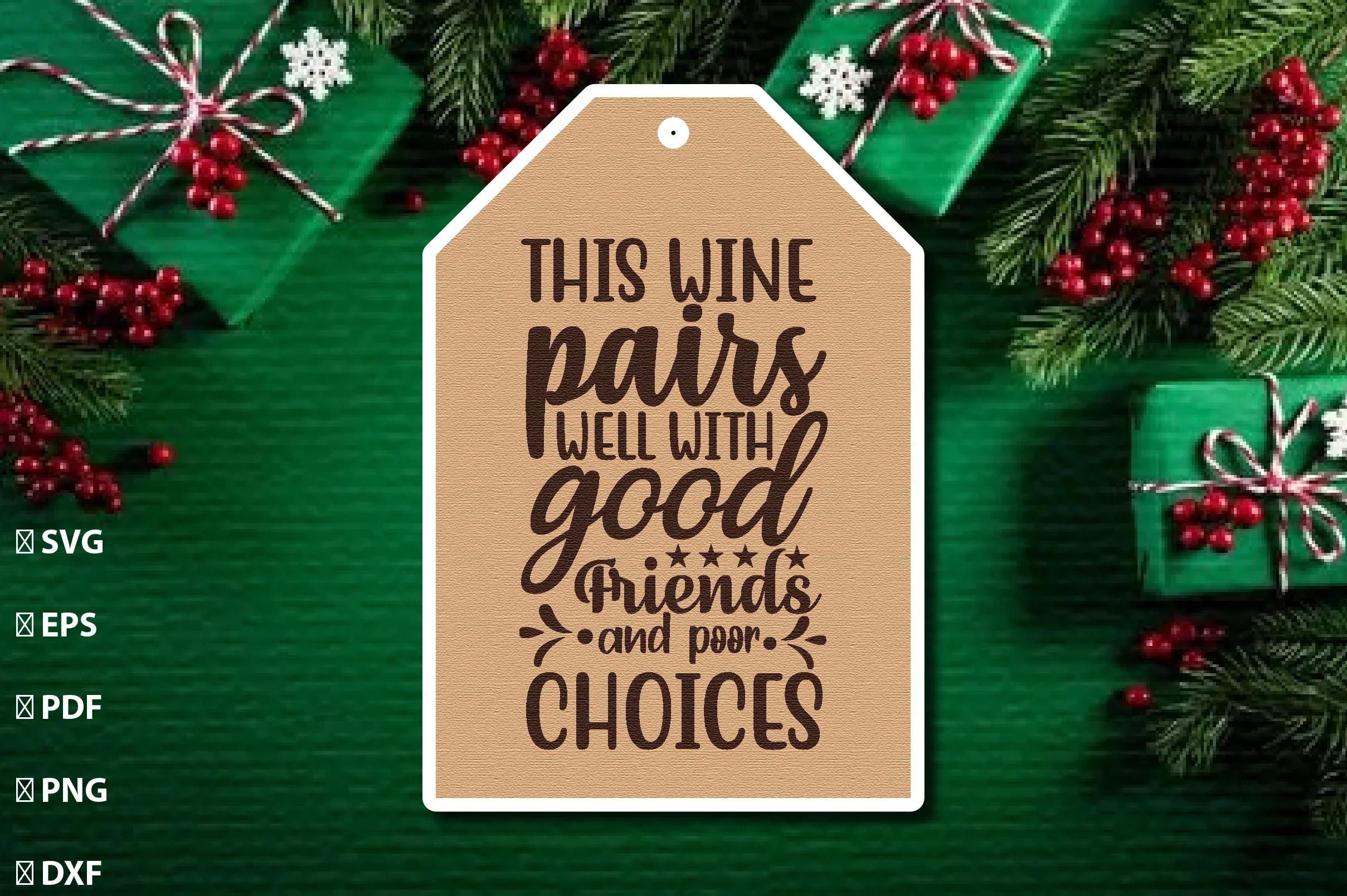 Christmas Gift Tag Laser Cut Bundle - Image 15