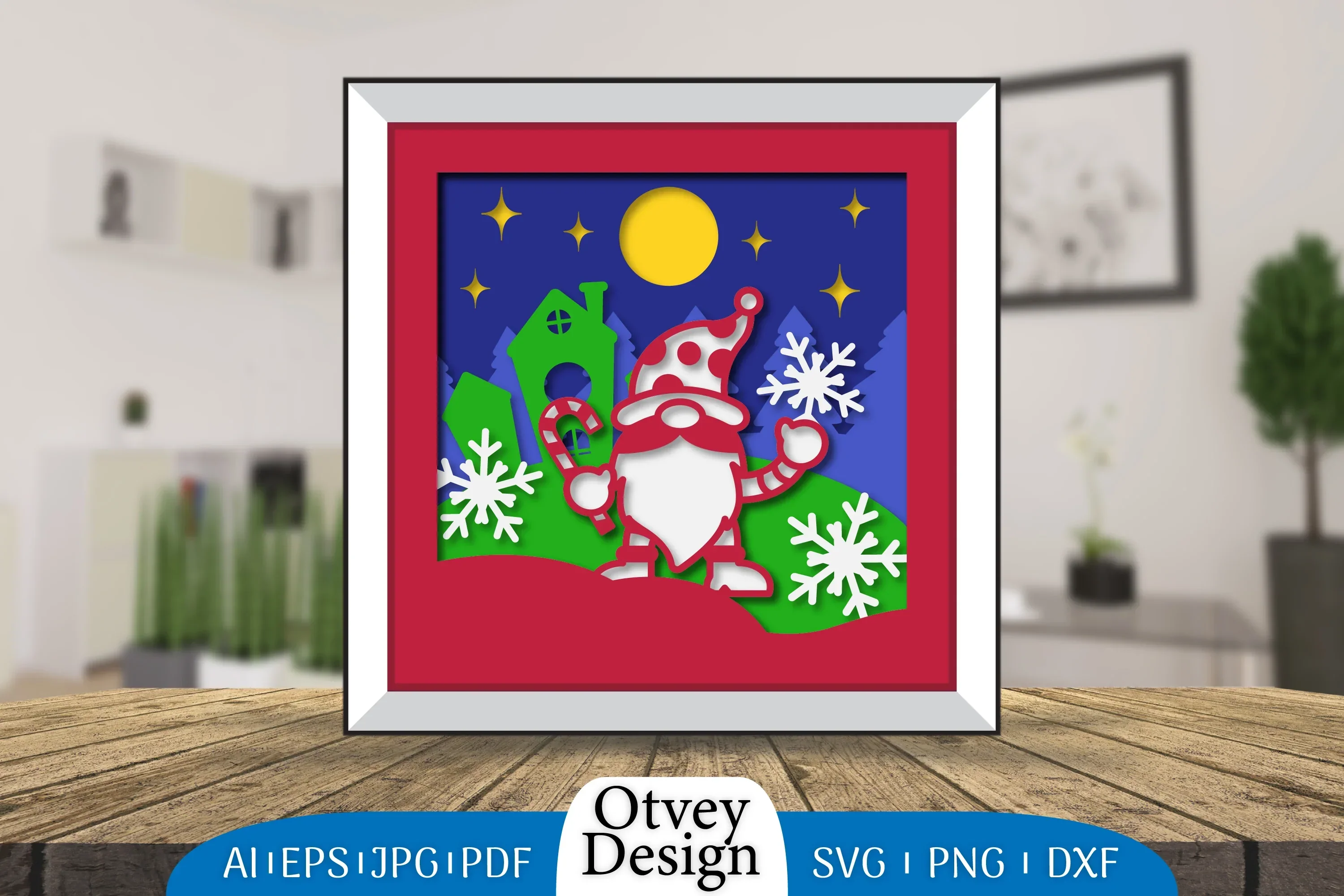 Christmas Gnome 3D Shadowbox Layered Papercut SVG Bundle