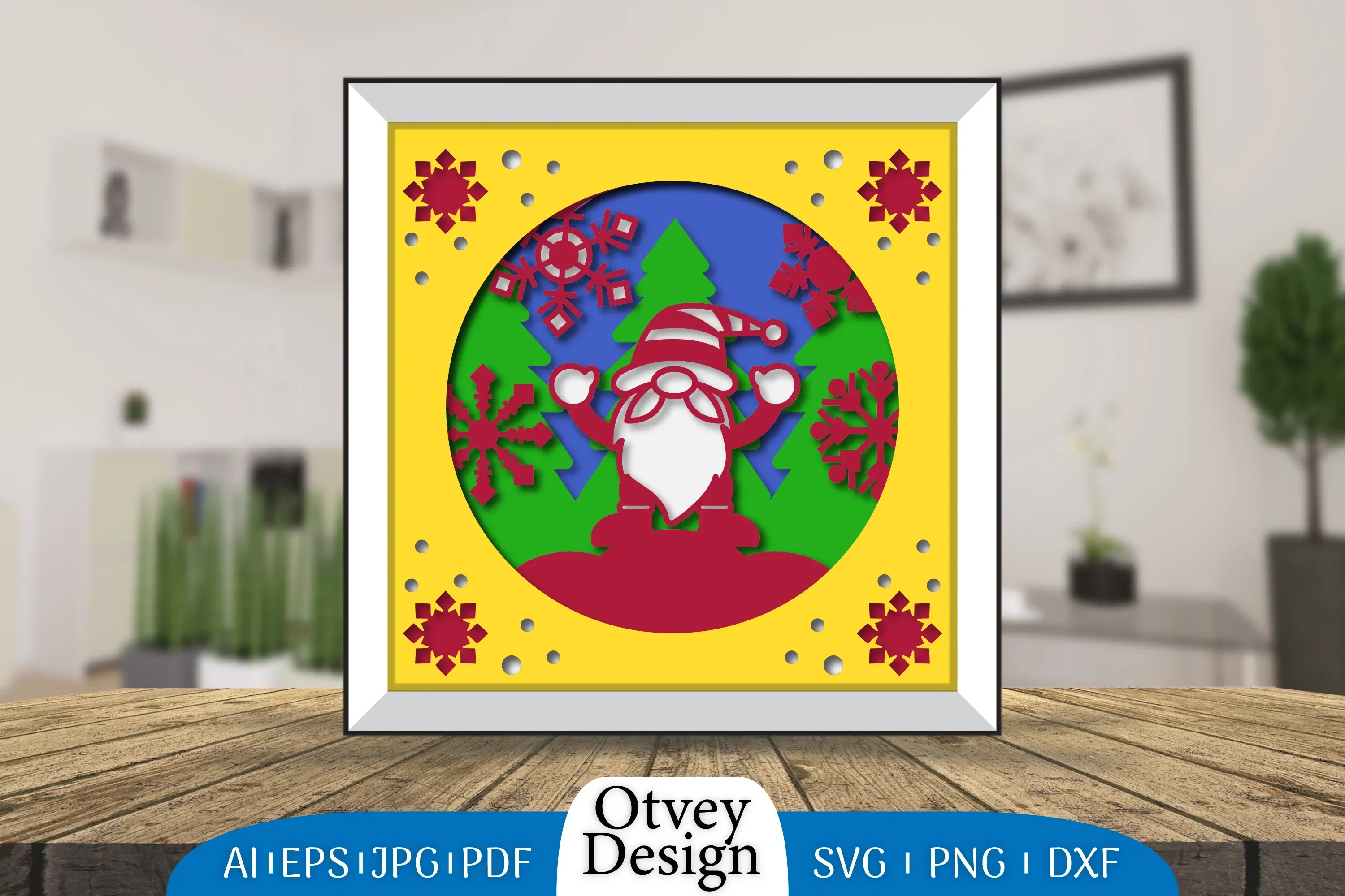 Christmas Gnome 3D Shadowbox Layered Papercut SVG Bundle