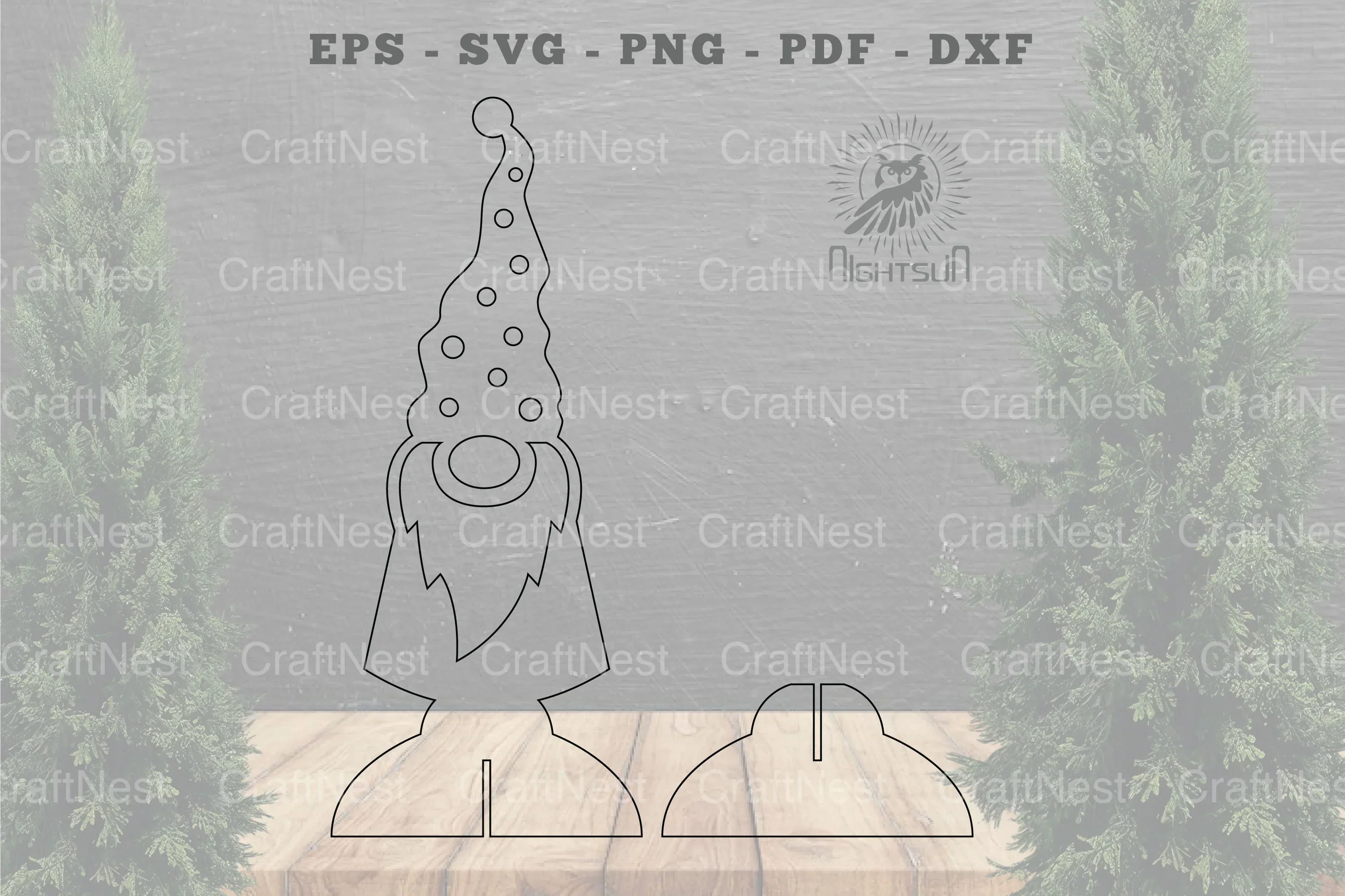 Christmas Gnome Laser Cut Home Decor Clipart Bundle - Image 2