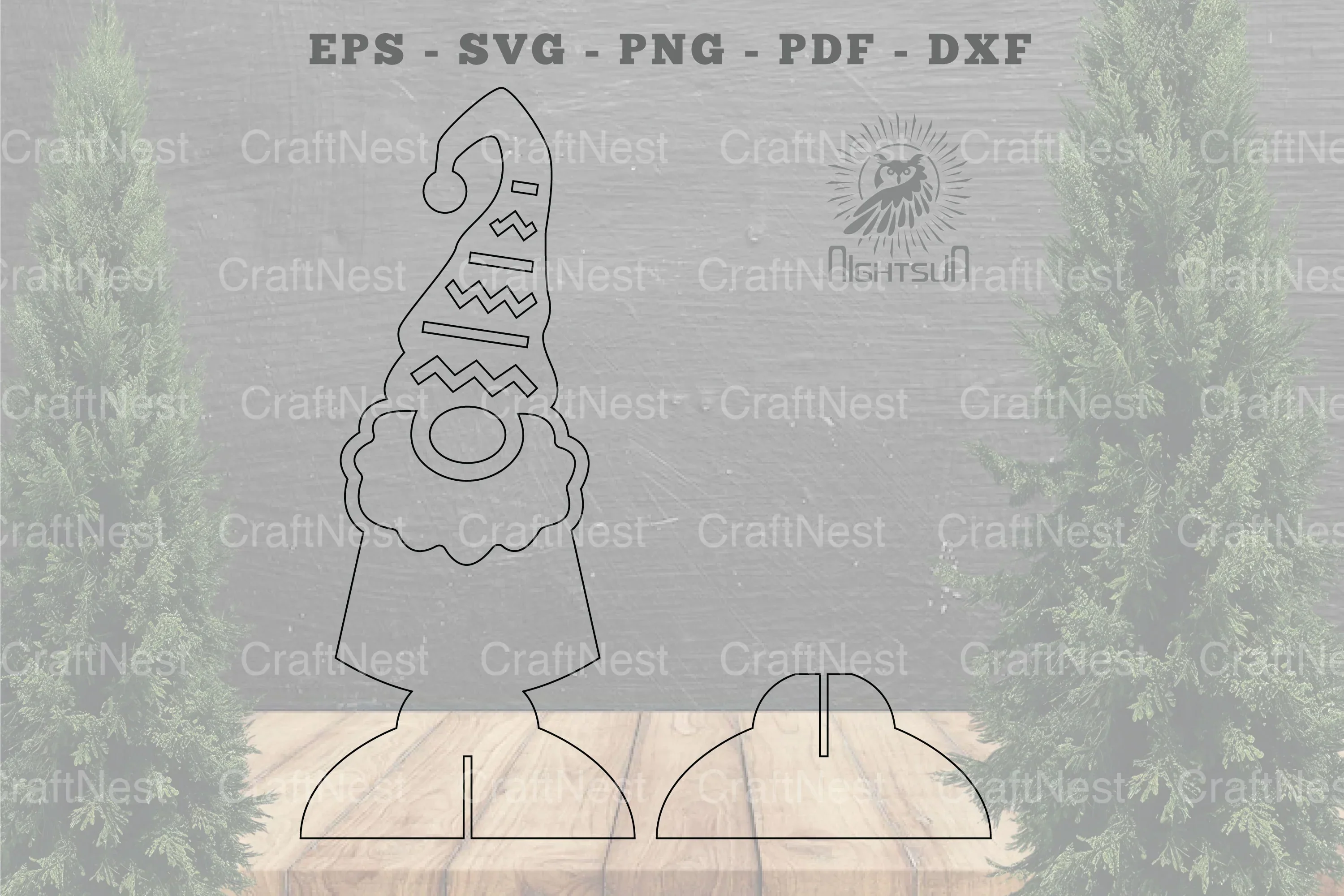 Christmas Gnome Laser Cut Home Decor Clipart Bundle - Image 2