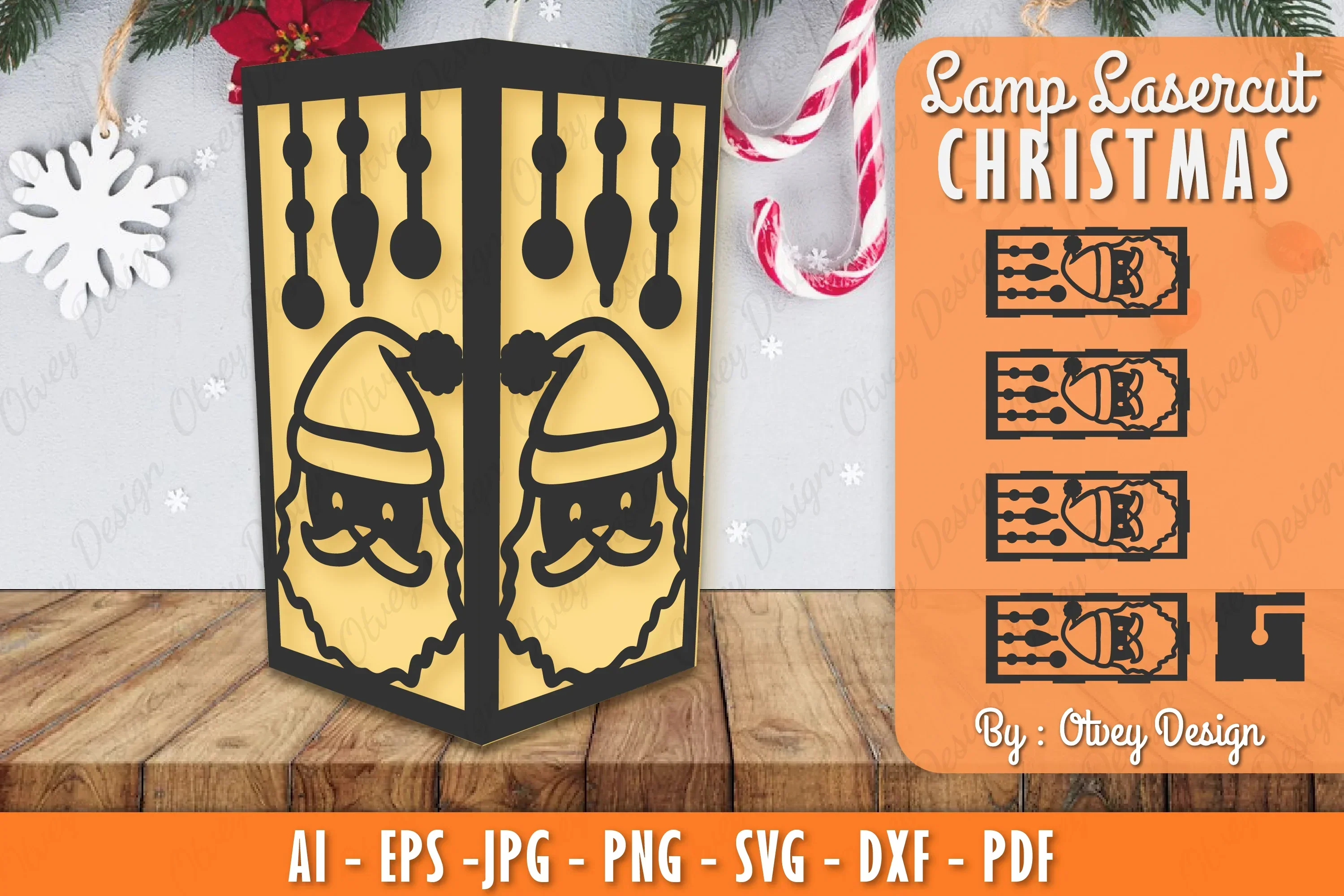Christmas Lamp Lasercut SVG Bundle