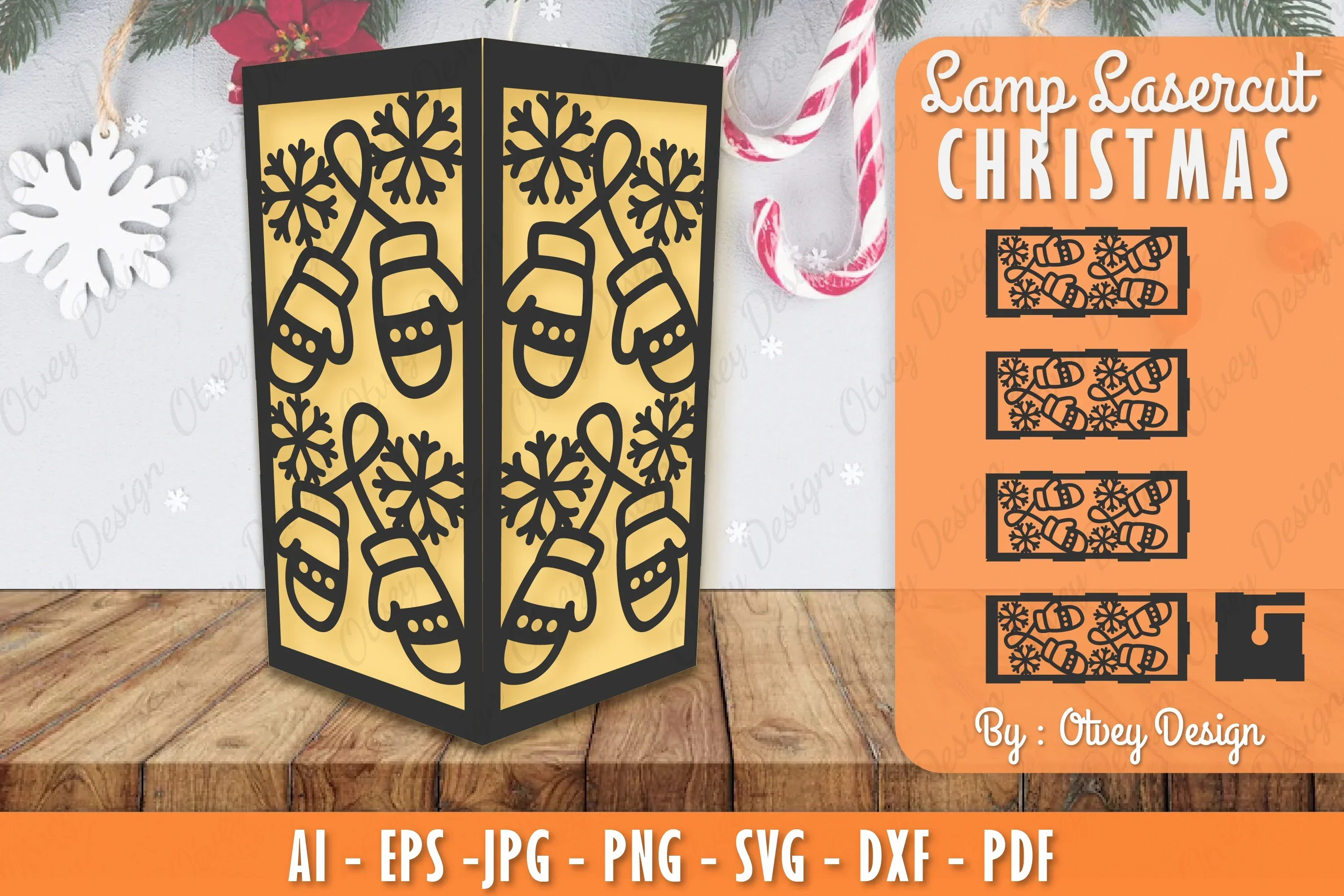 Christmas Lamp Lasercut SVG Bundle