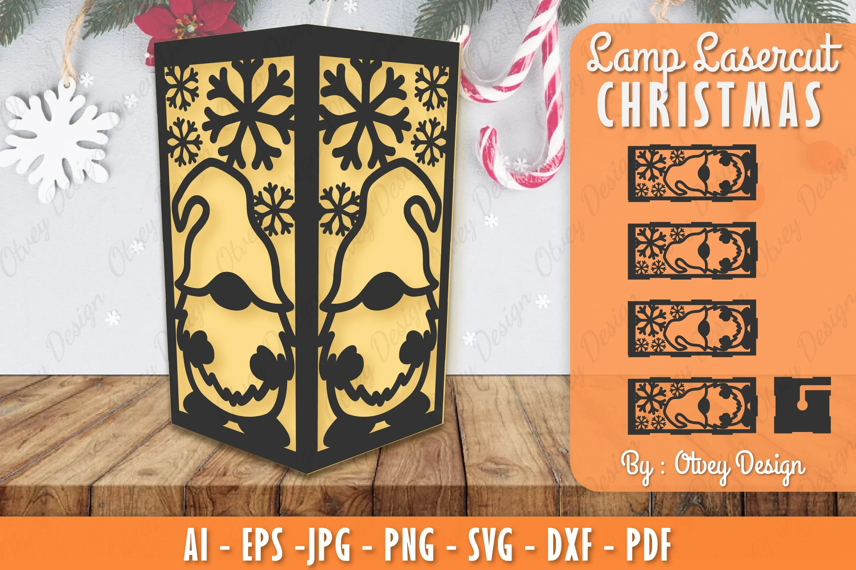 Christmas Lamp Lasercut SVG Bundle