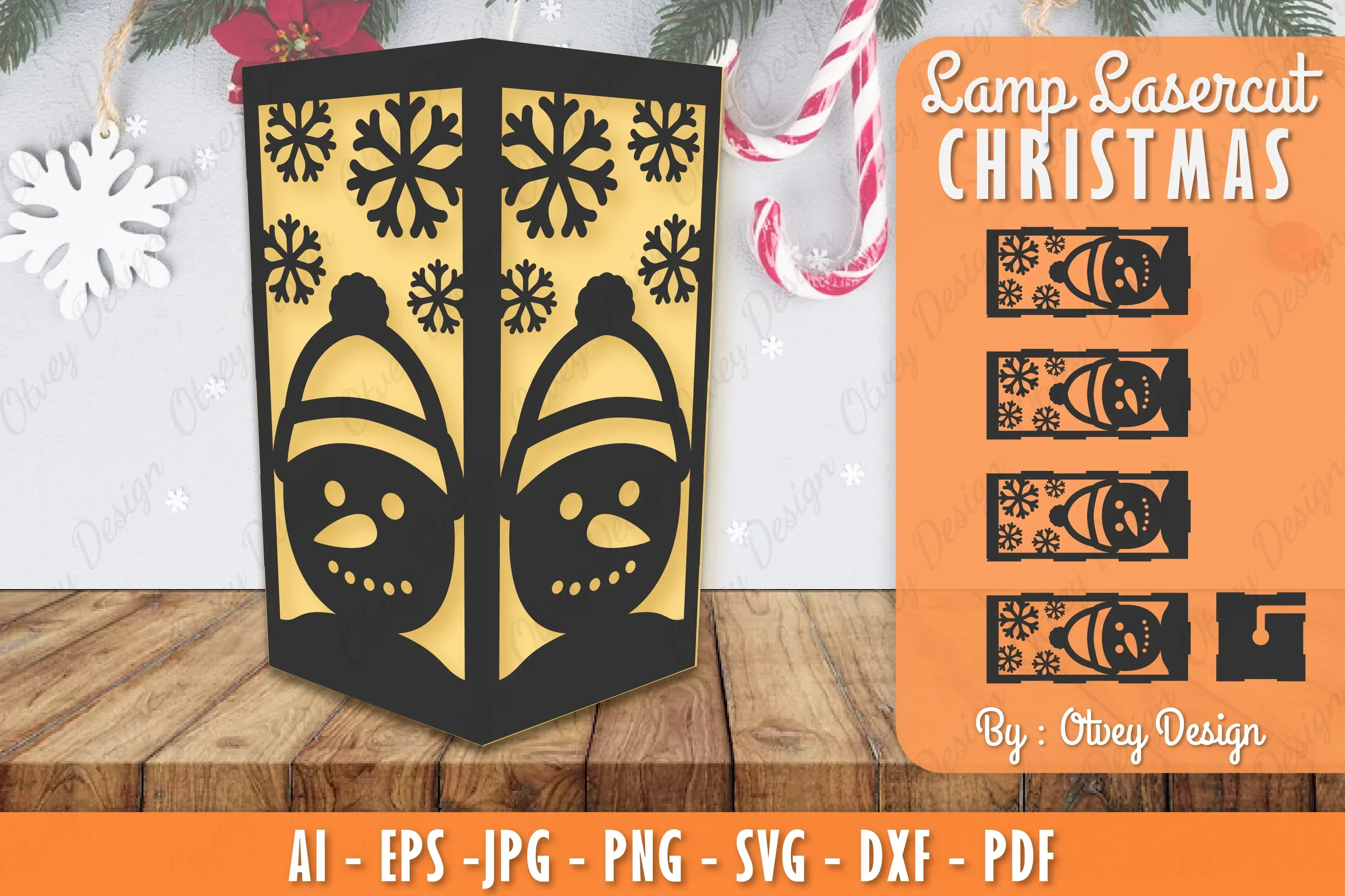 Christmas Lamp Lasercut SVG Bundle