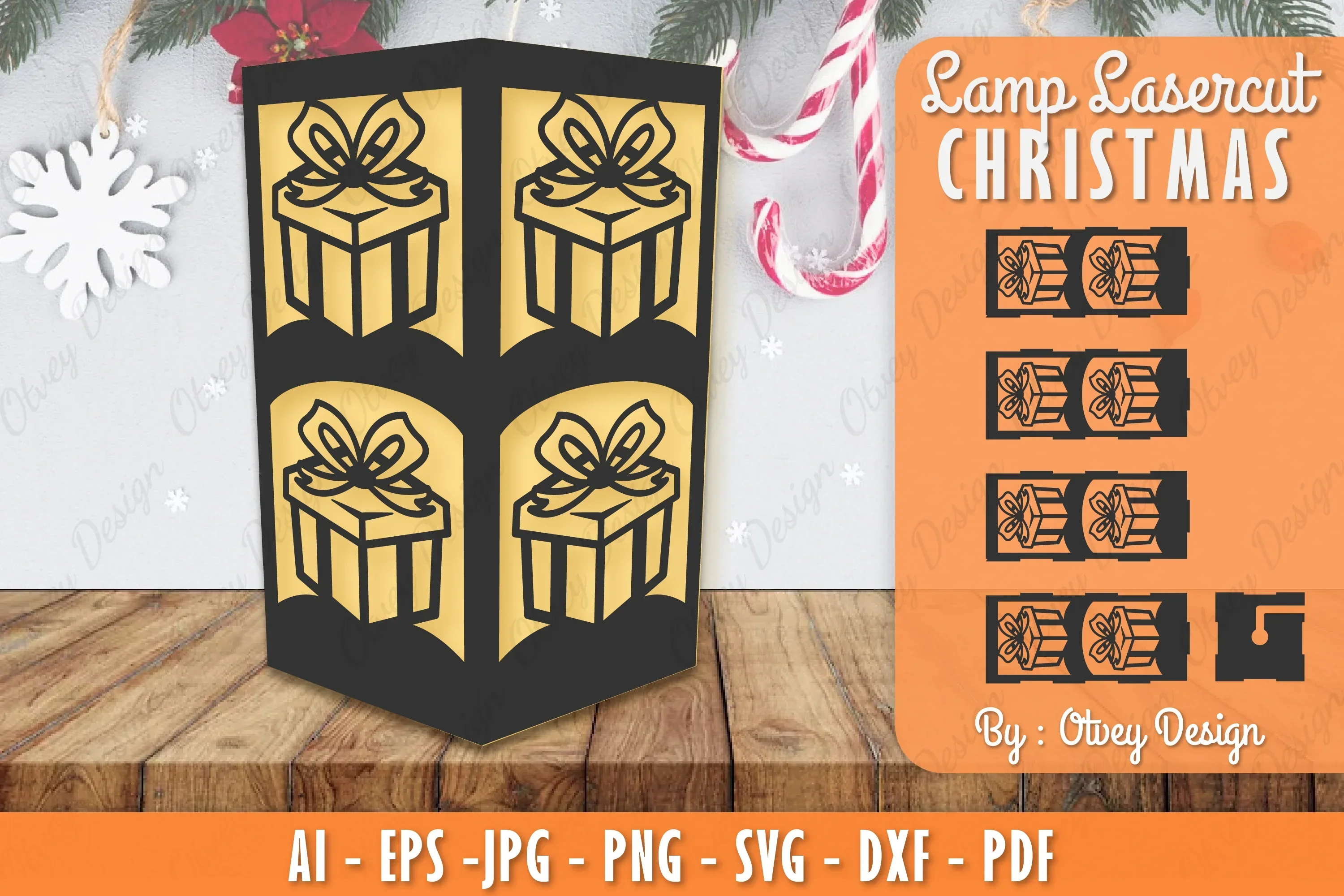 Christmas Lamp Lasercut SVG Bundle