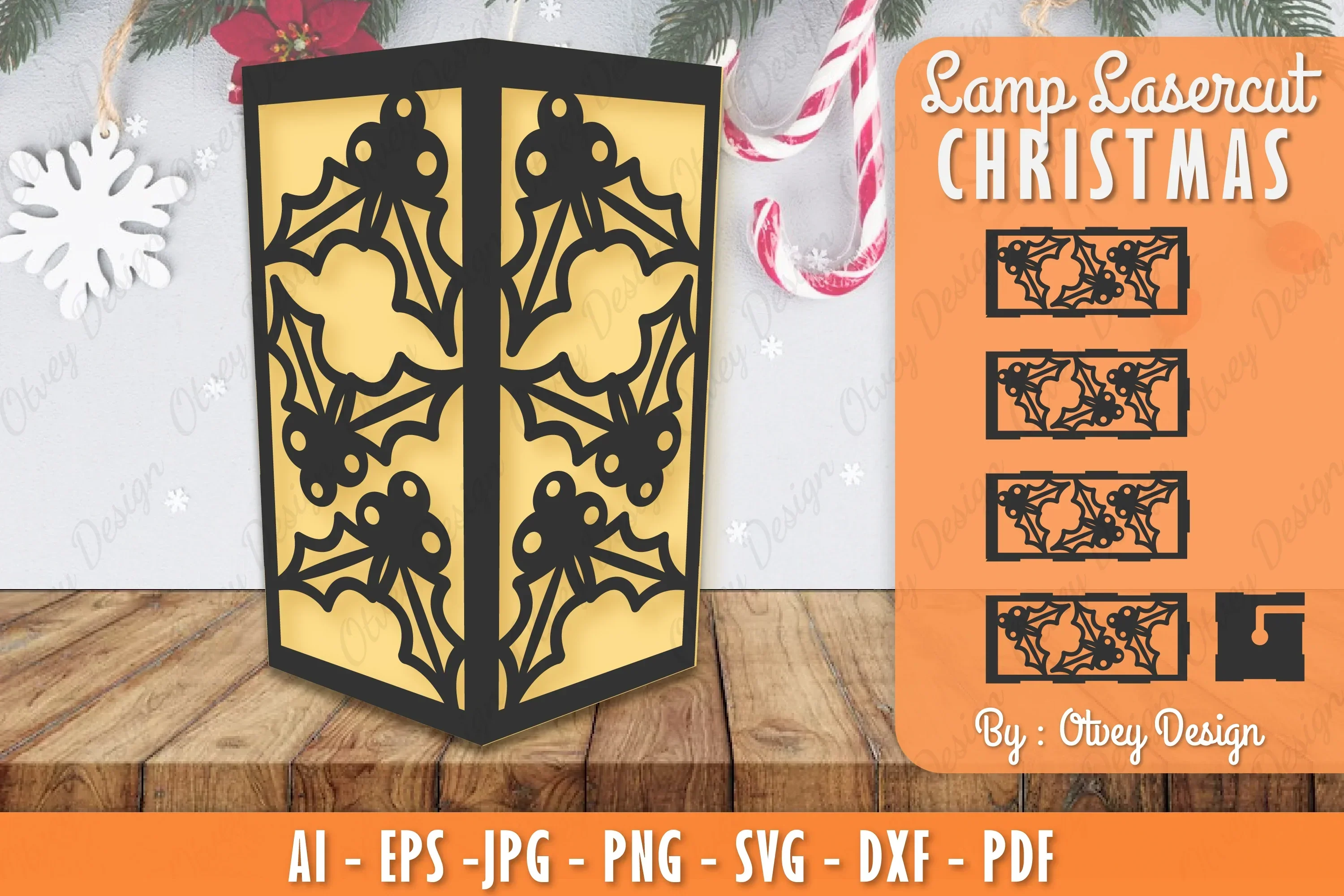 Christmas Lamp Lasercut SVG Bundle
