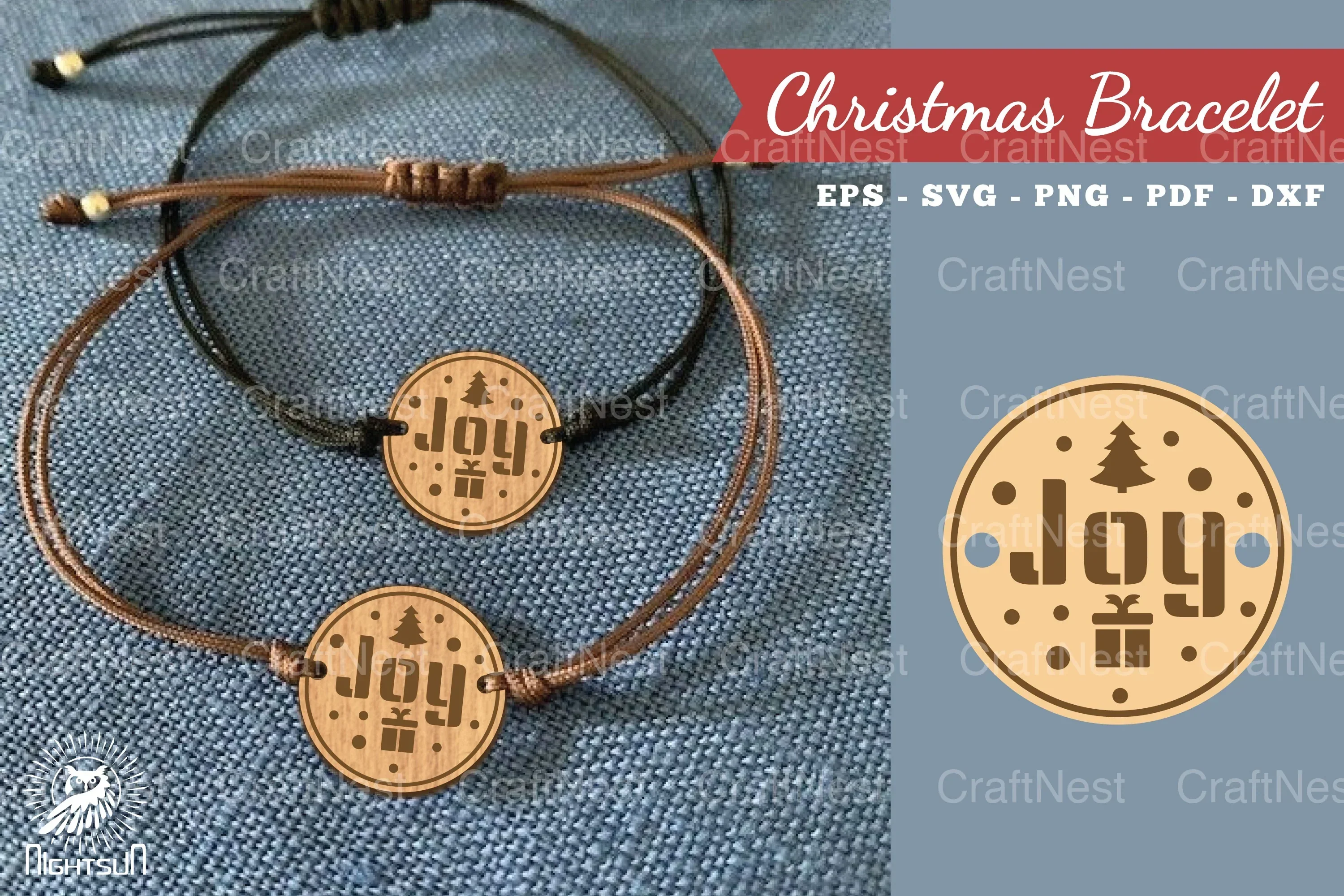 Christmas Laser Cut Bracelet SVG Bundle