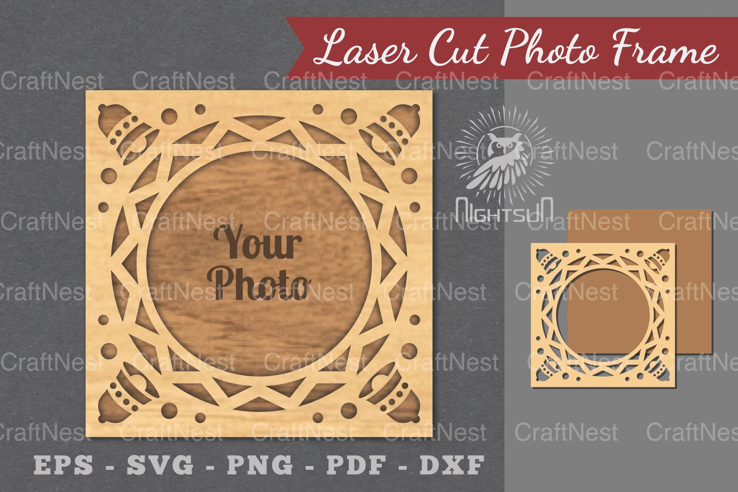Christmas Laser Cut Photo Frame Clipart Bundle
