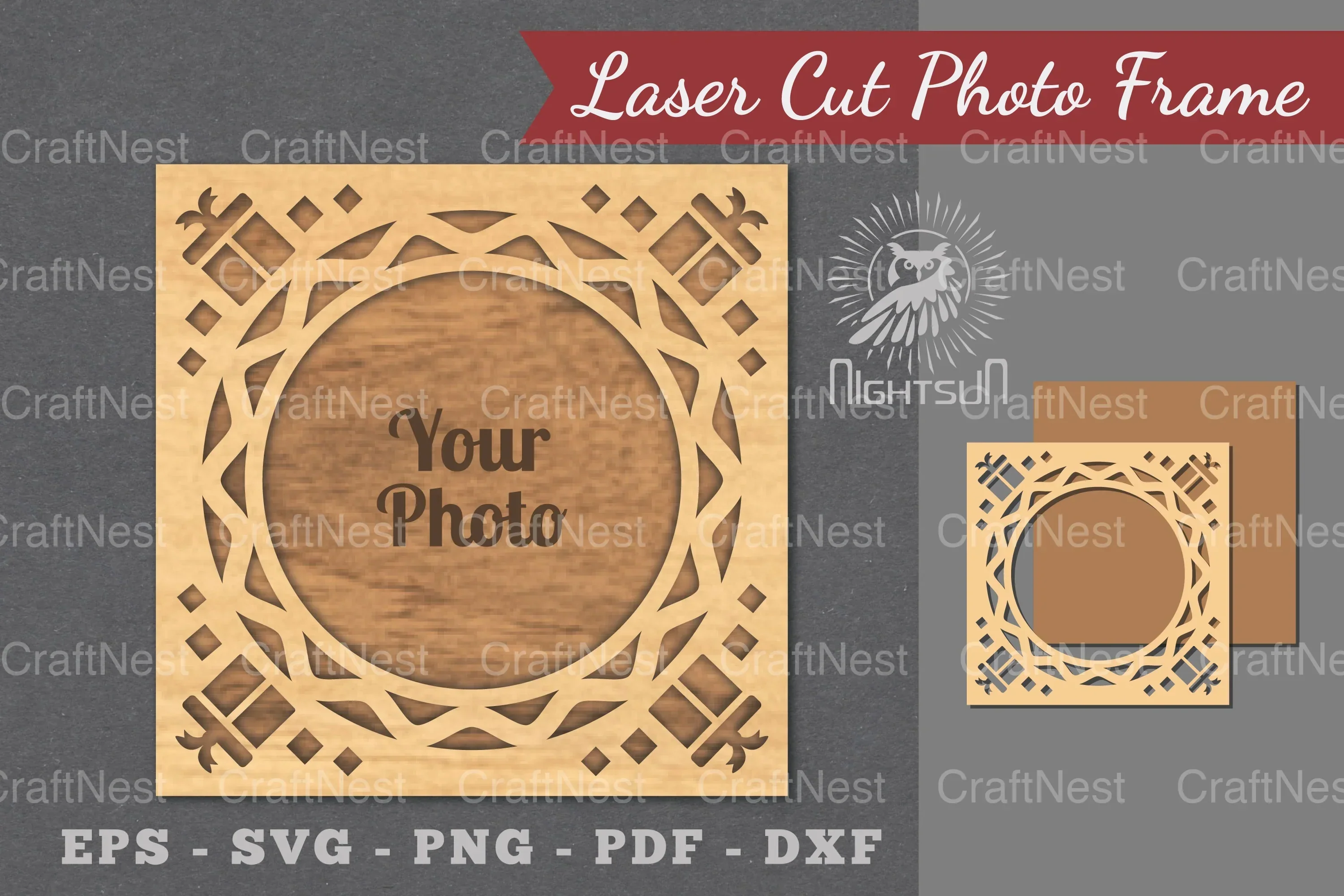 Christmas Laser Cut Photo Frame Clipart Bundle