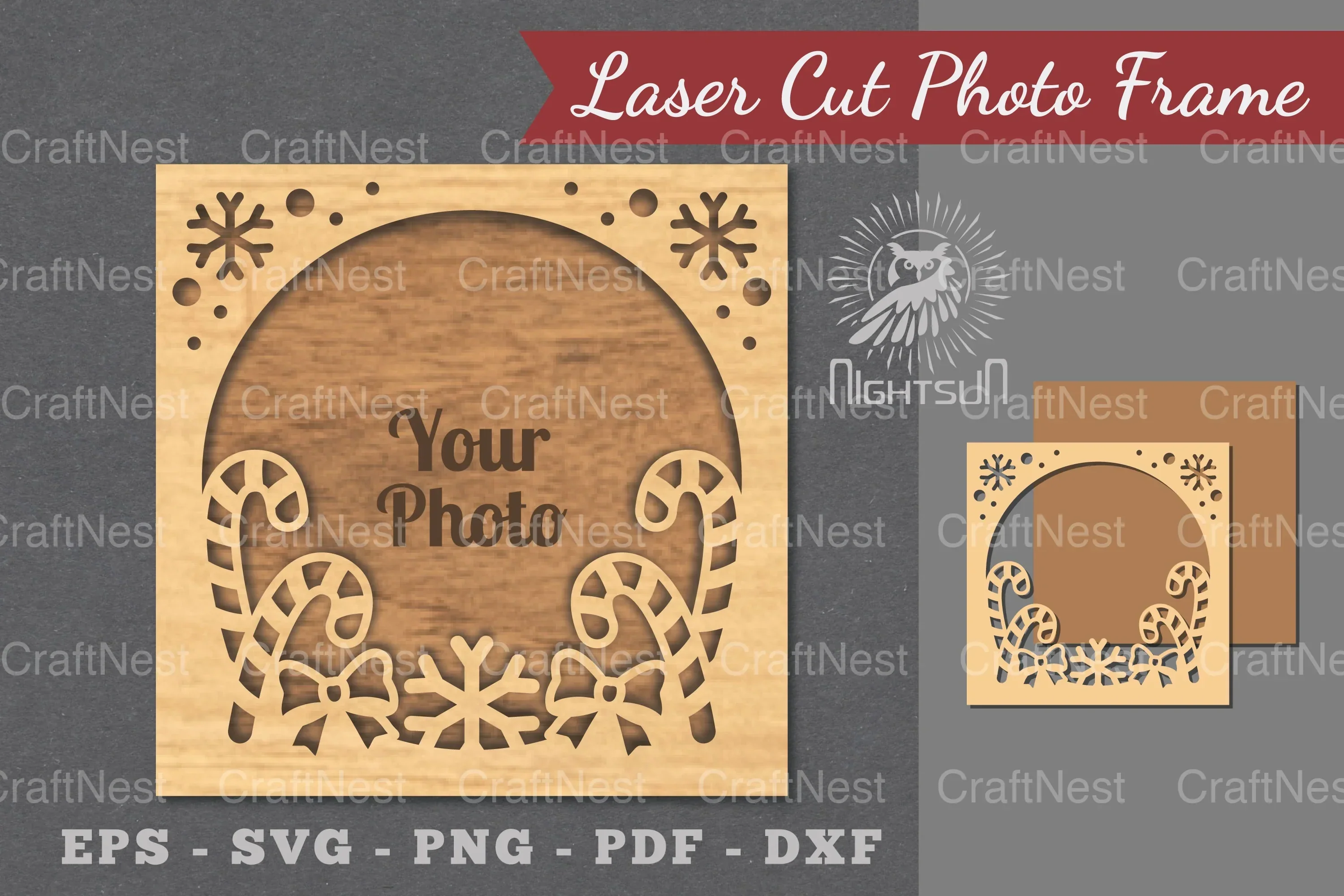 Christmas Laser Cut Photo Frame Clipart Bundle