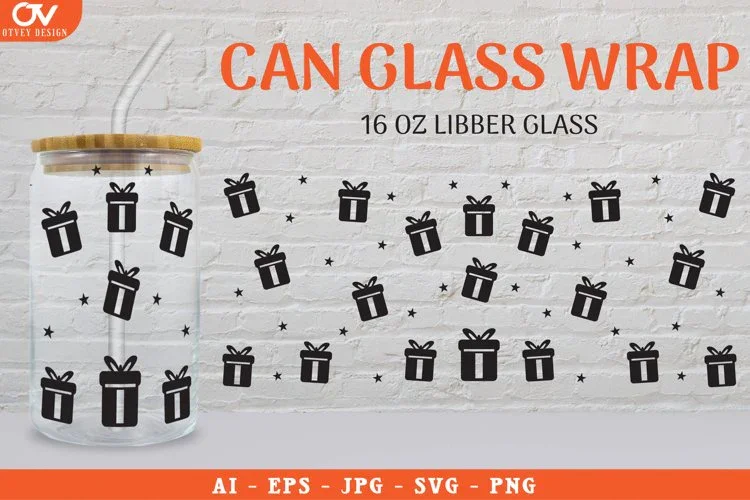 Christmas Libbey Beer Glass Can Wrap SVG Bundle