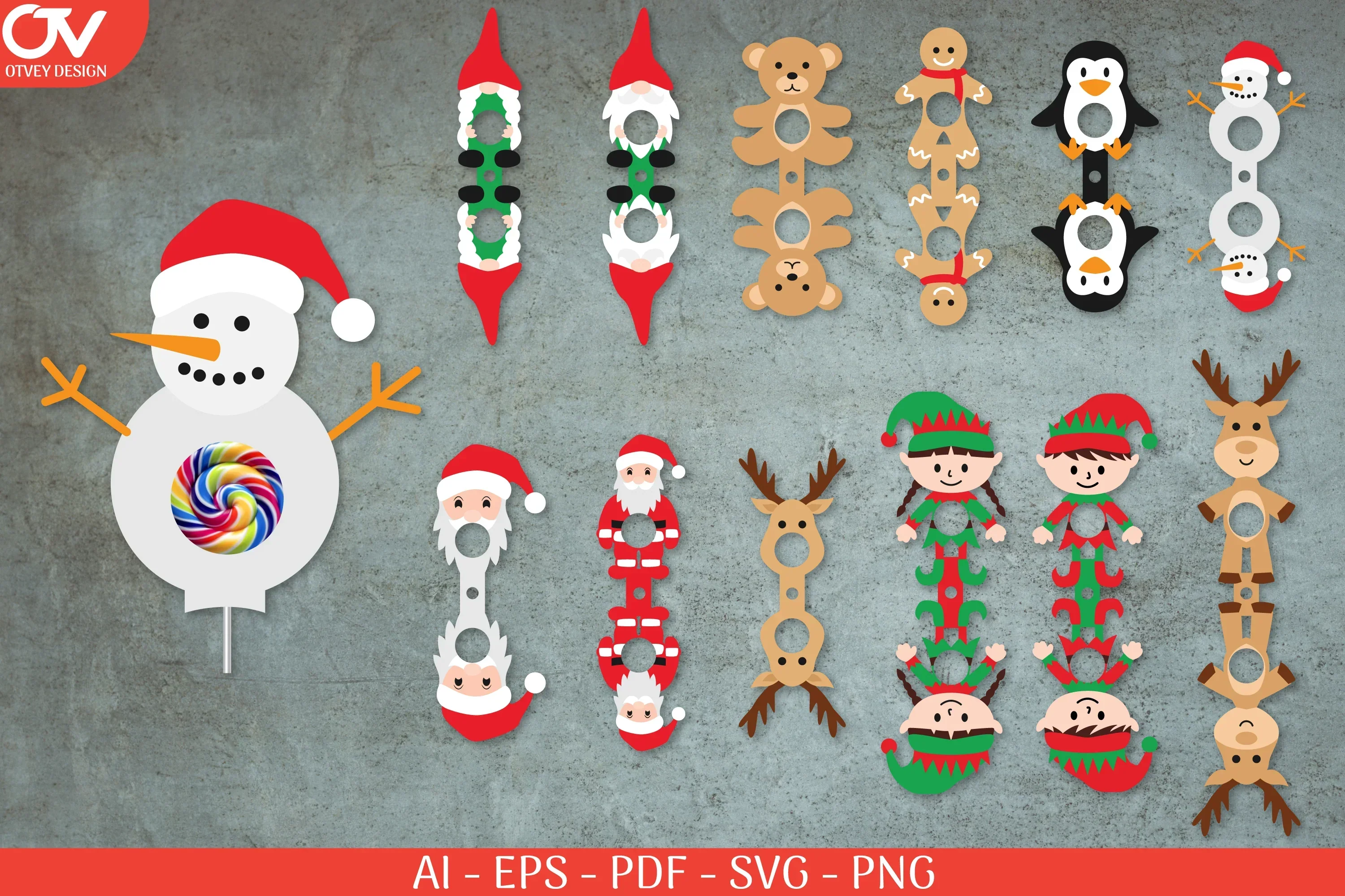 Christmas Lollipop Holders SVG Bundle - Image 2