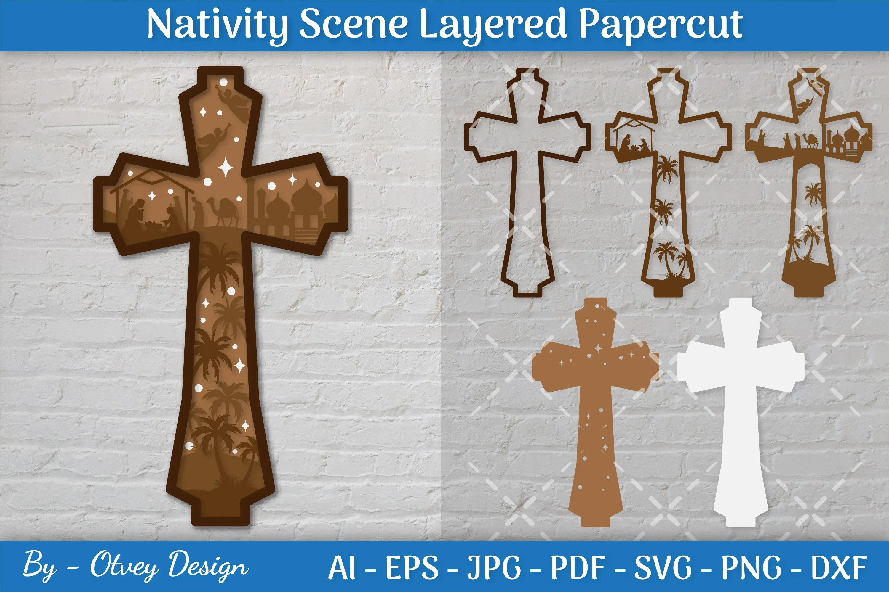 Christmas Nativity Scene Layered Papercut SVG Bundle